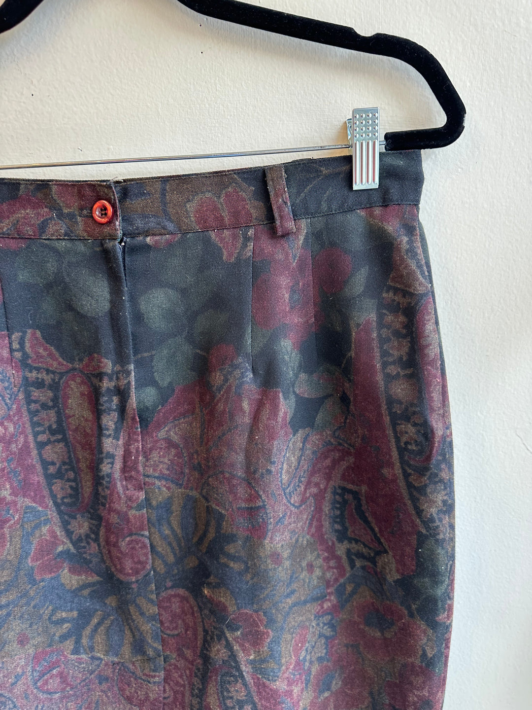 Vintage Floral Print A-Line Skirt | Size 15 | Made in Canada