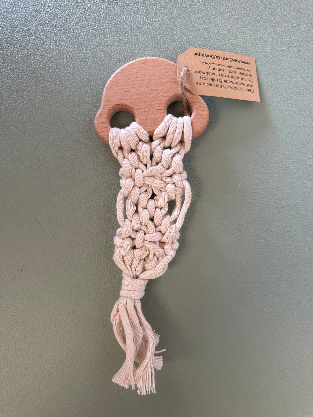 Raw Earth Handmade Rainbow Wooden Macrame Teether