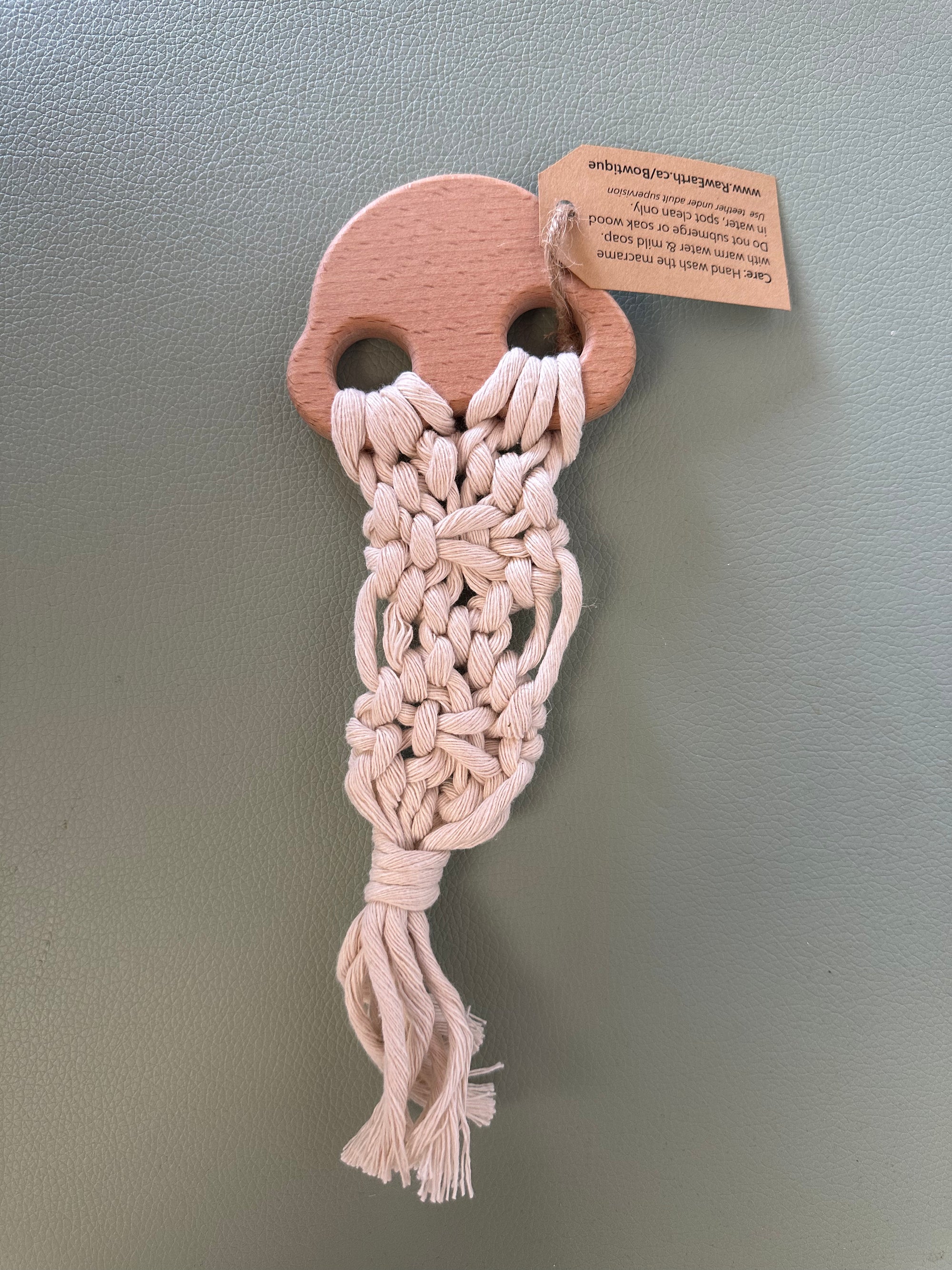 Raw Earth Handmade Rainbow Wooden Macrame Teether