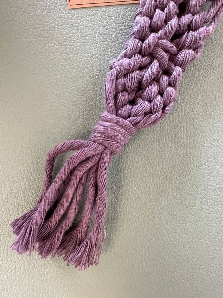 Raw Earth Macrame Pink Key Chain