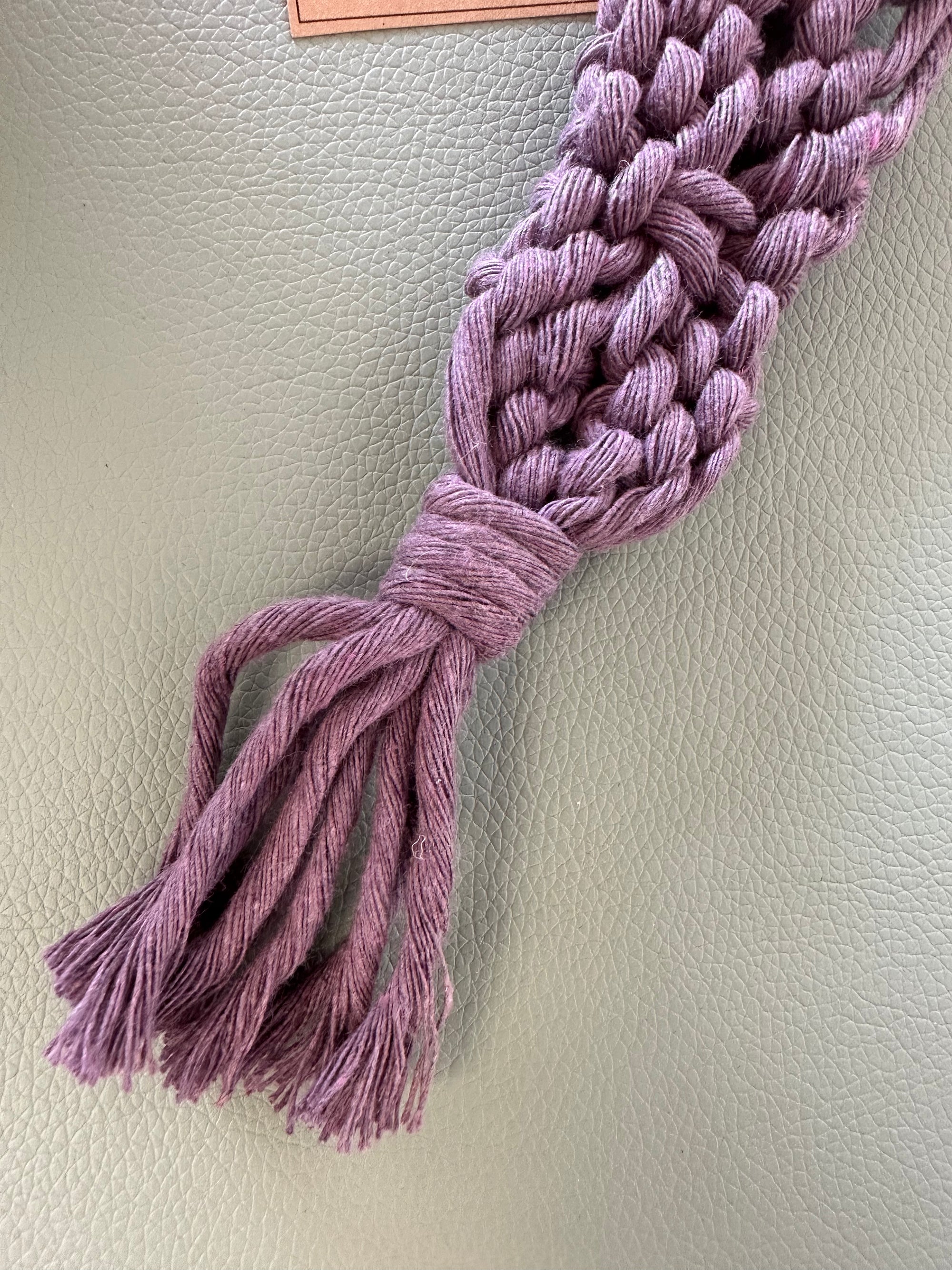 Raw Earth Macrame Pink Key Chain