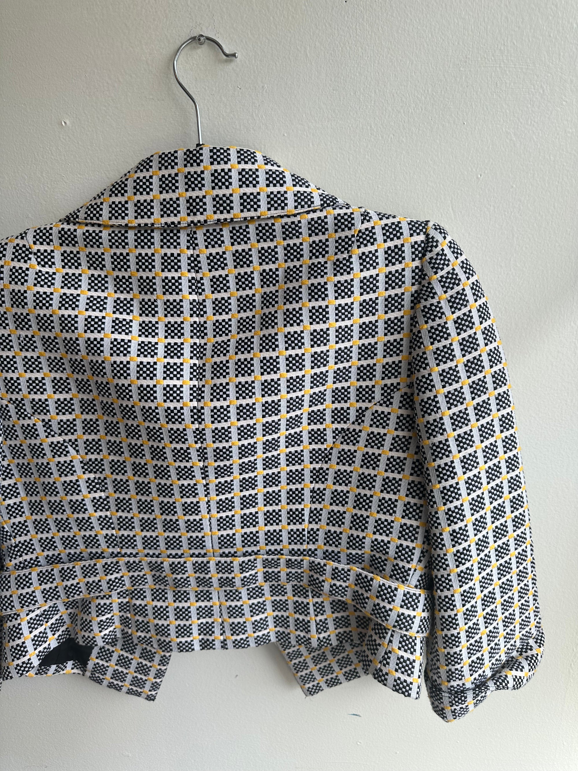 Carlisle Designer Checkered Crop Jacket | Size 2