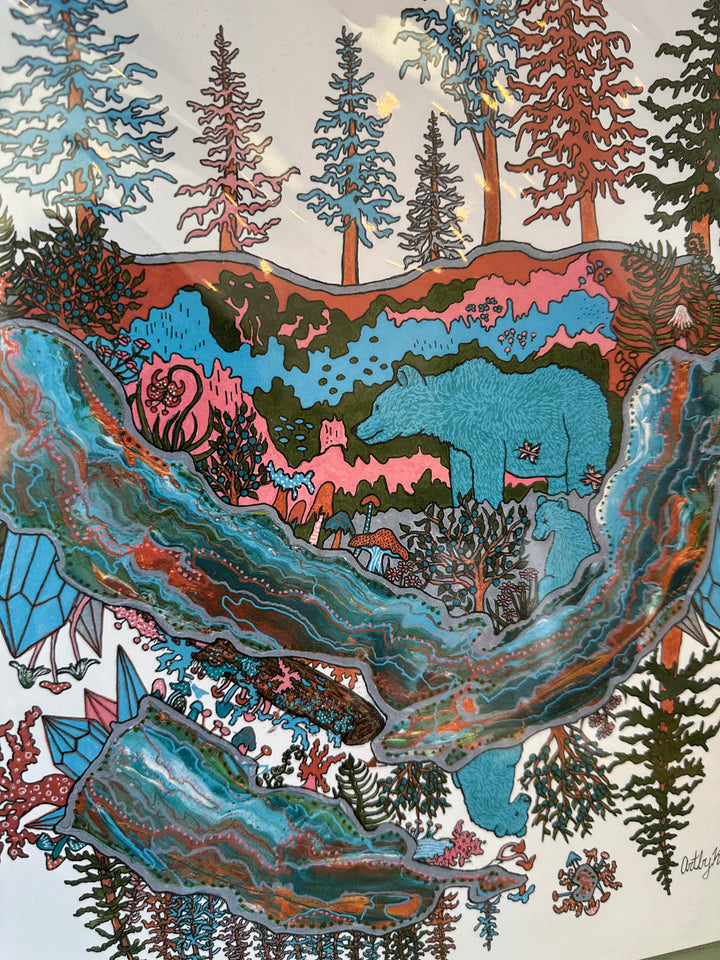 Kimboho Art Print Crystal Bears 14” x 11”