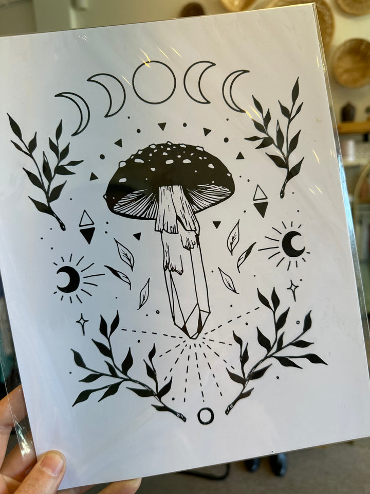 Meli The Lover - Crystal Mushroom Art Print