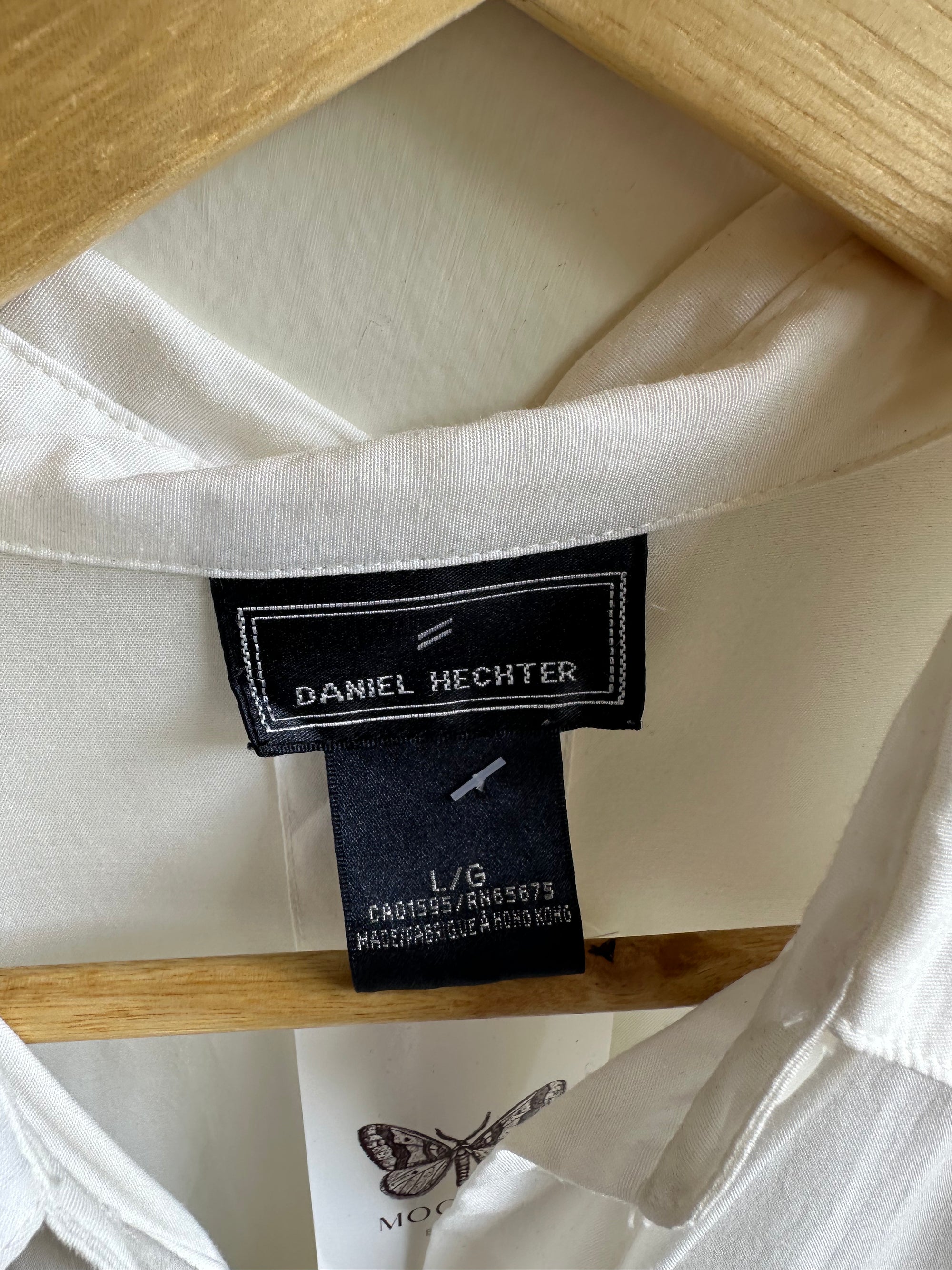 Vintage Daniel Hector White Button Up Short Sleeve Top | Size Large