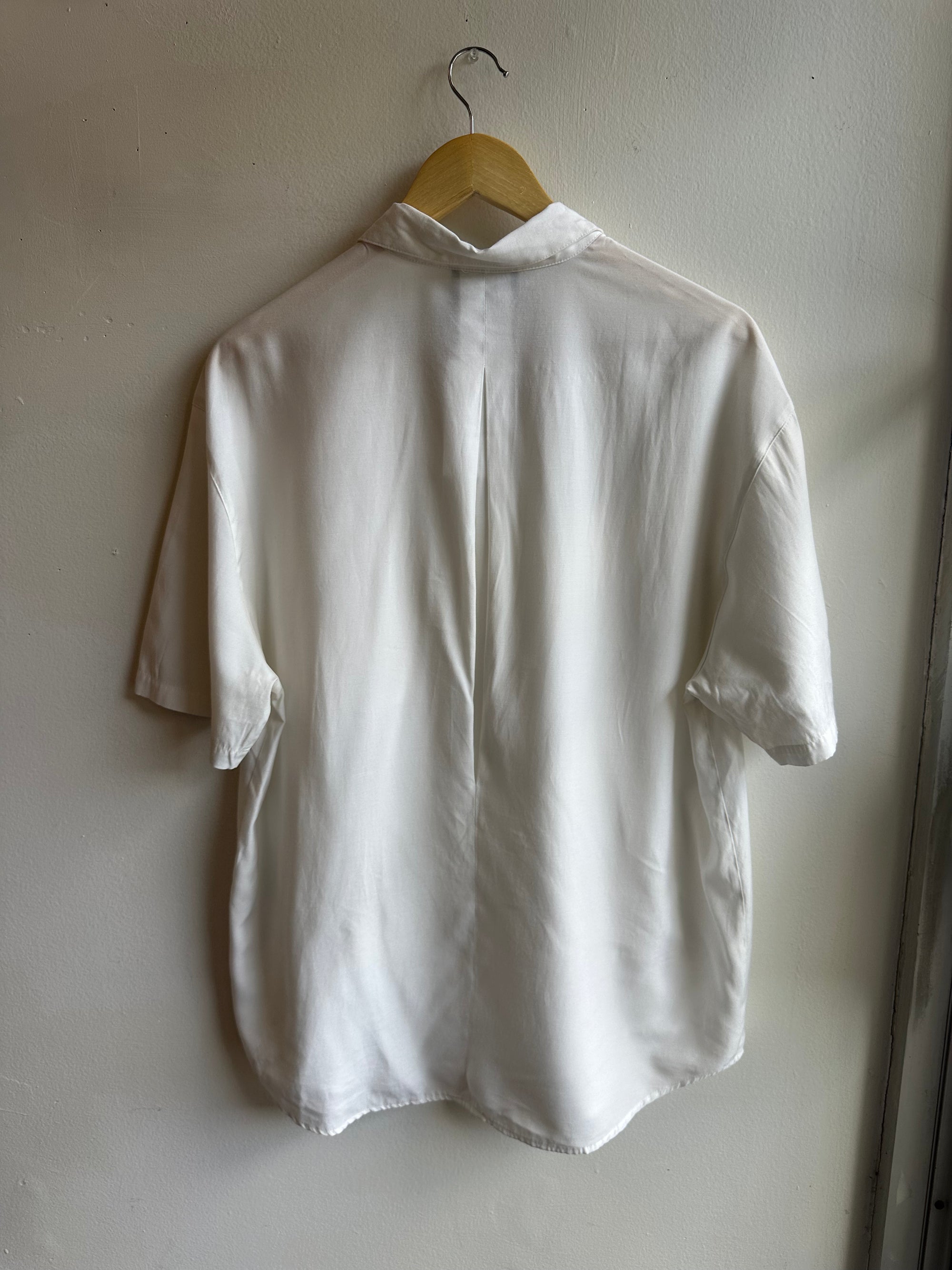 Vintage Daniel Hector White Button Up Short Sleeve Top | Size Large