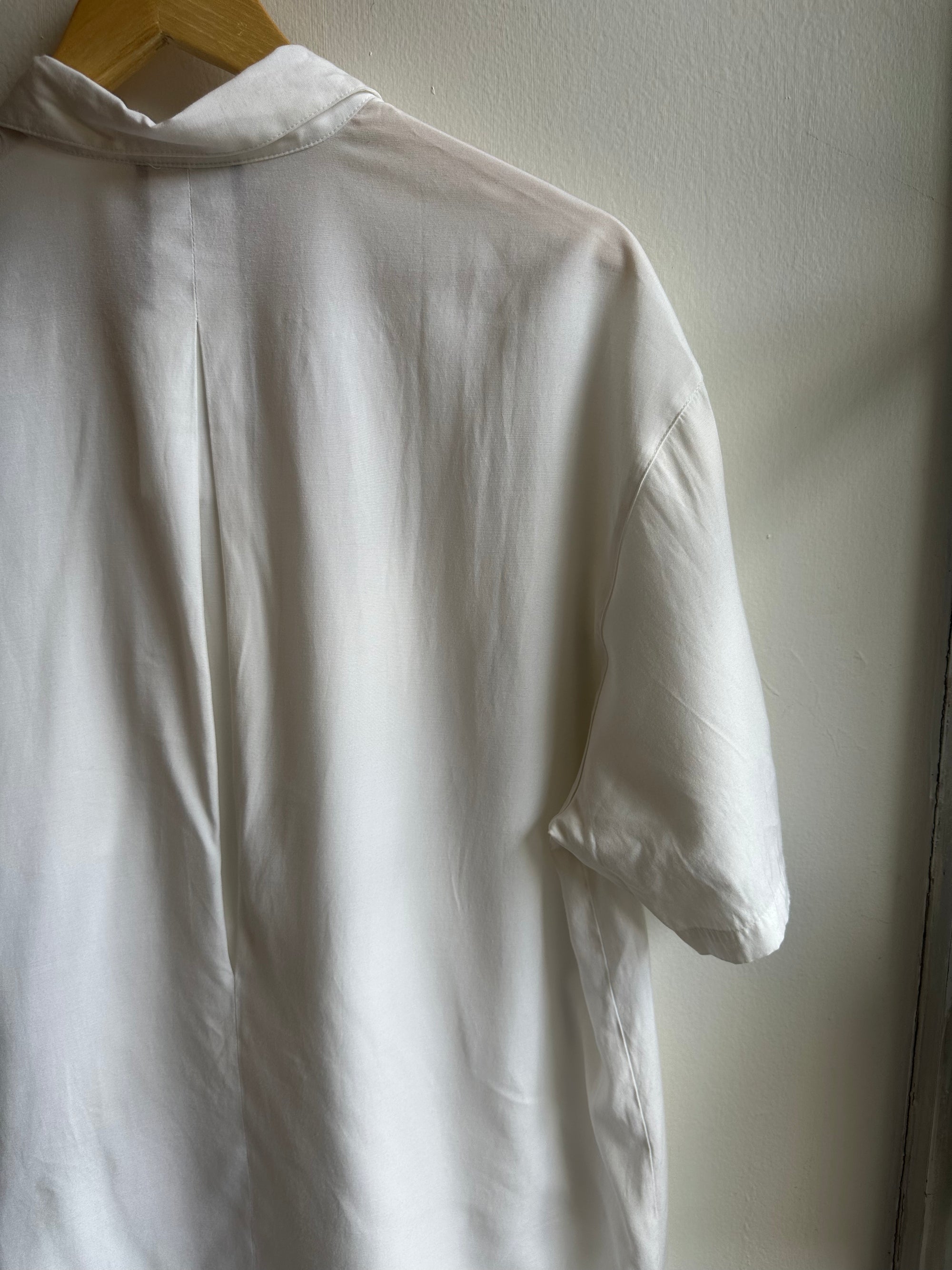 Vintage Daniel Hector White Button Up Short Sleeve Top | Size Large