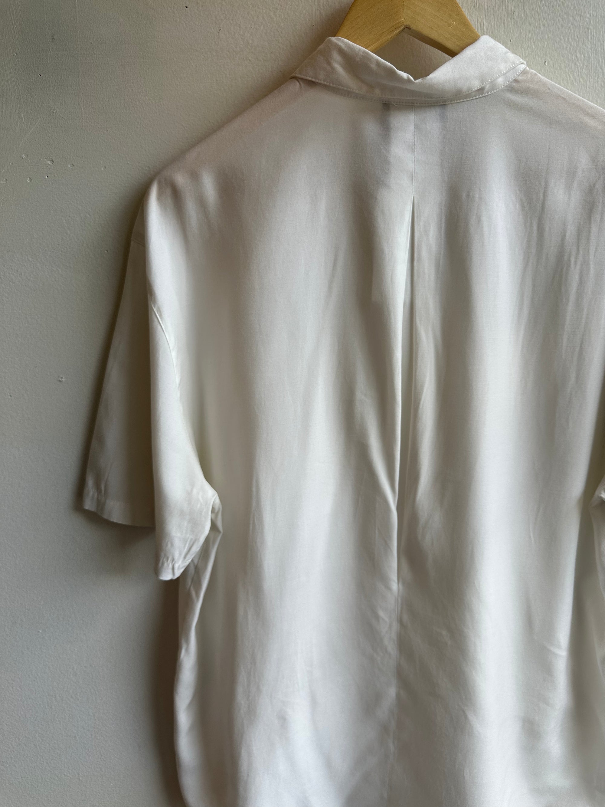 Vintage Daniel Hector White Button Up Short Sleeve Top | Size Large