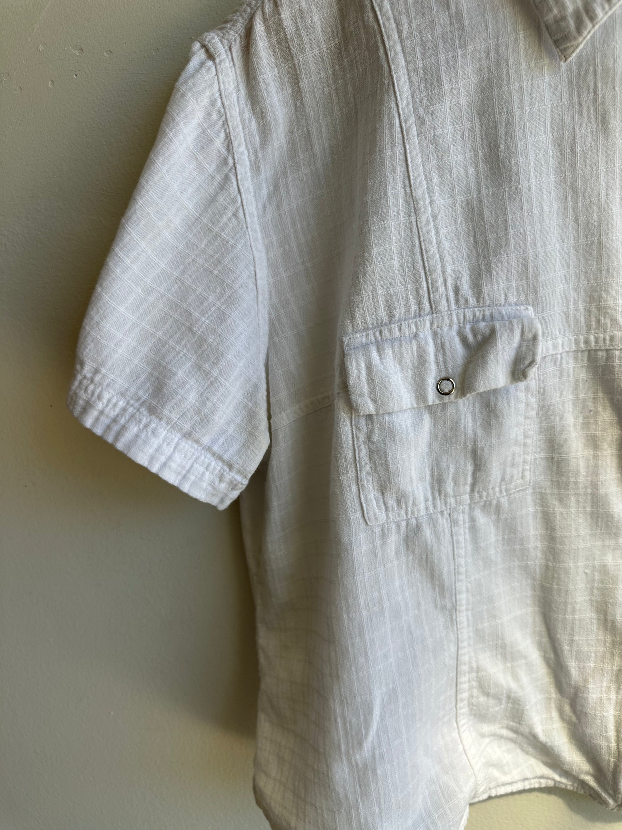 Vintage Cotton Ginny Zip Up White T-Shirt | Size XL