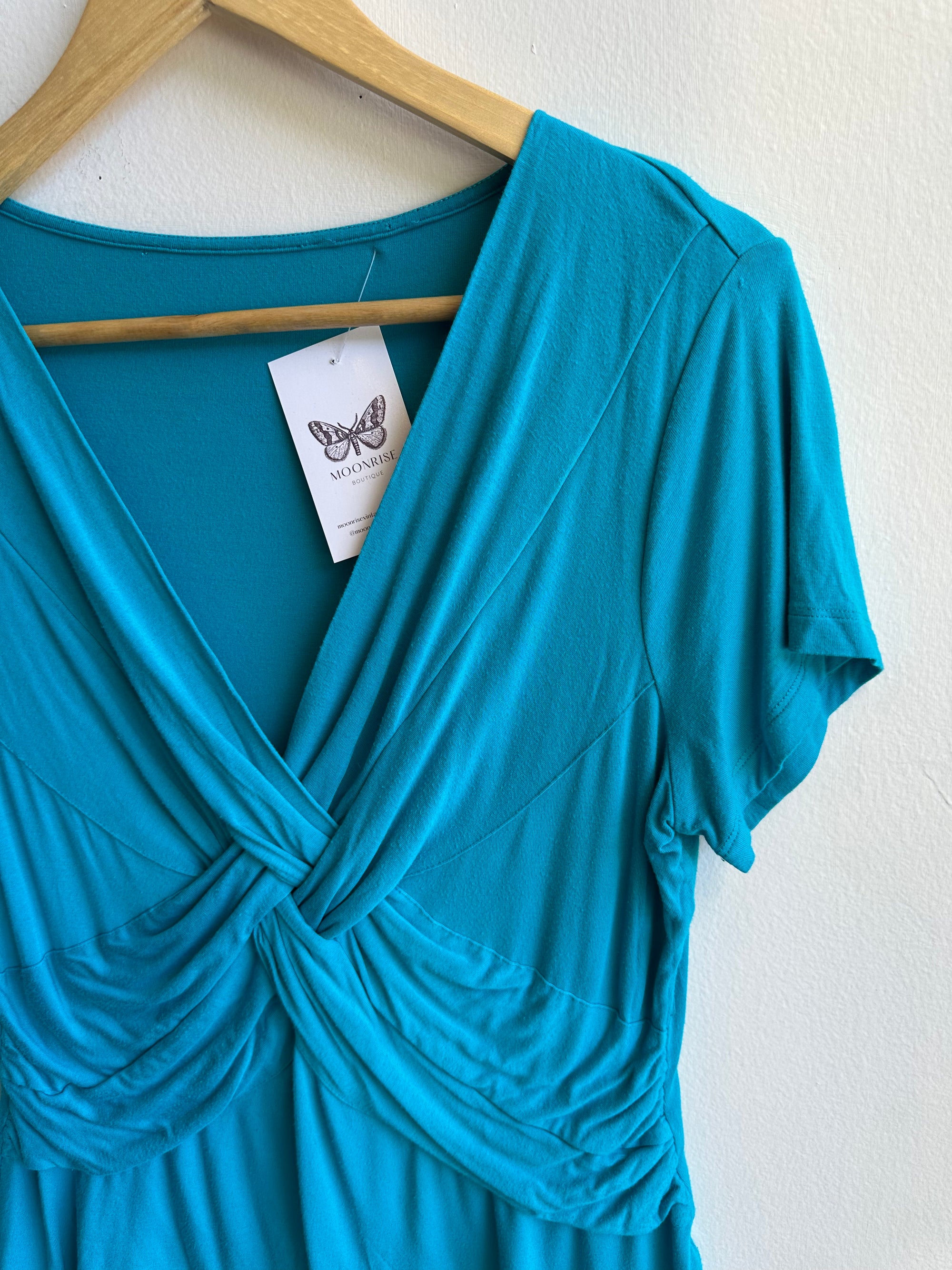 Vintage Y2K Criss-Cross Blue Top | Size Medium