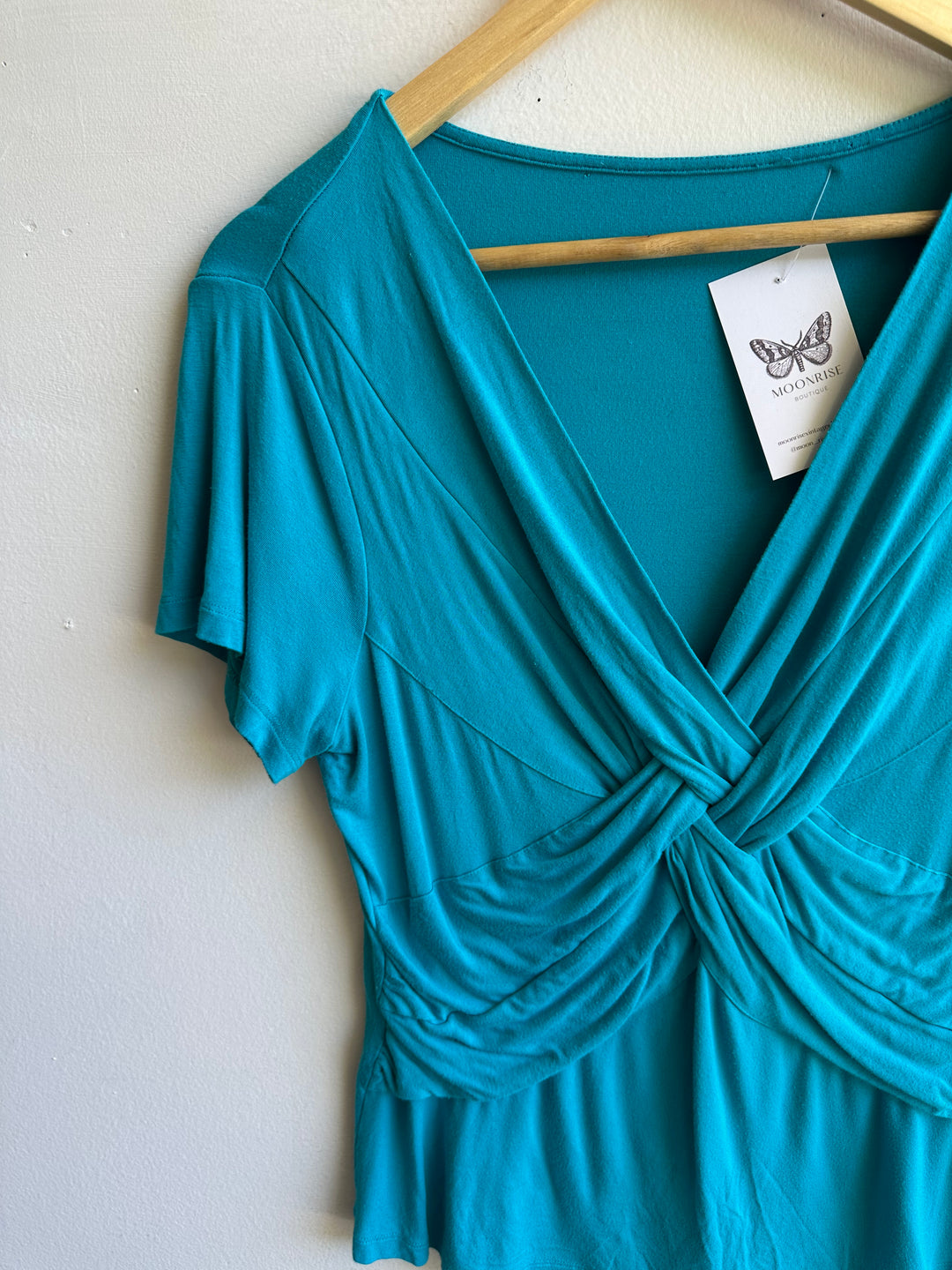 Vintage Y2K Criss-Cross Blue Top | Size Medium