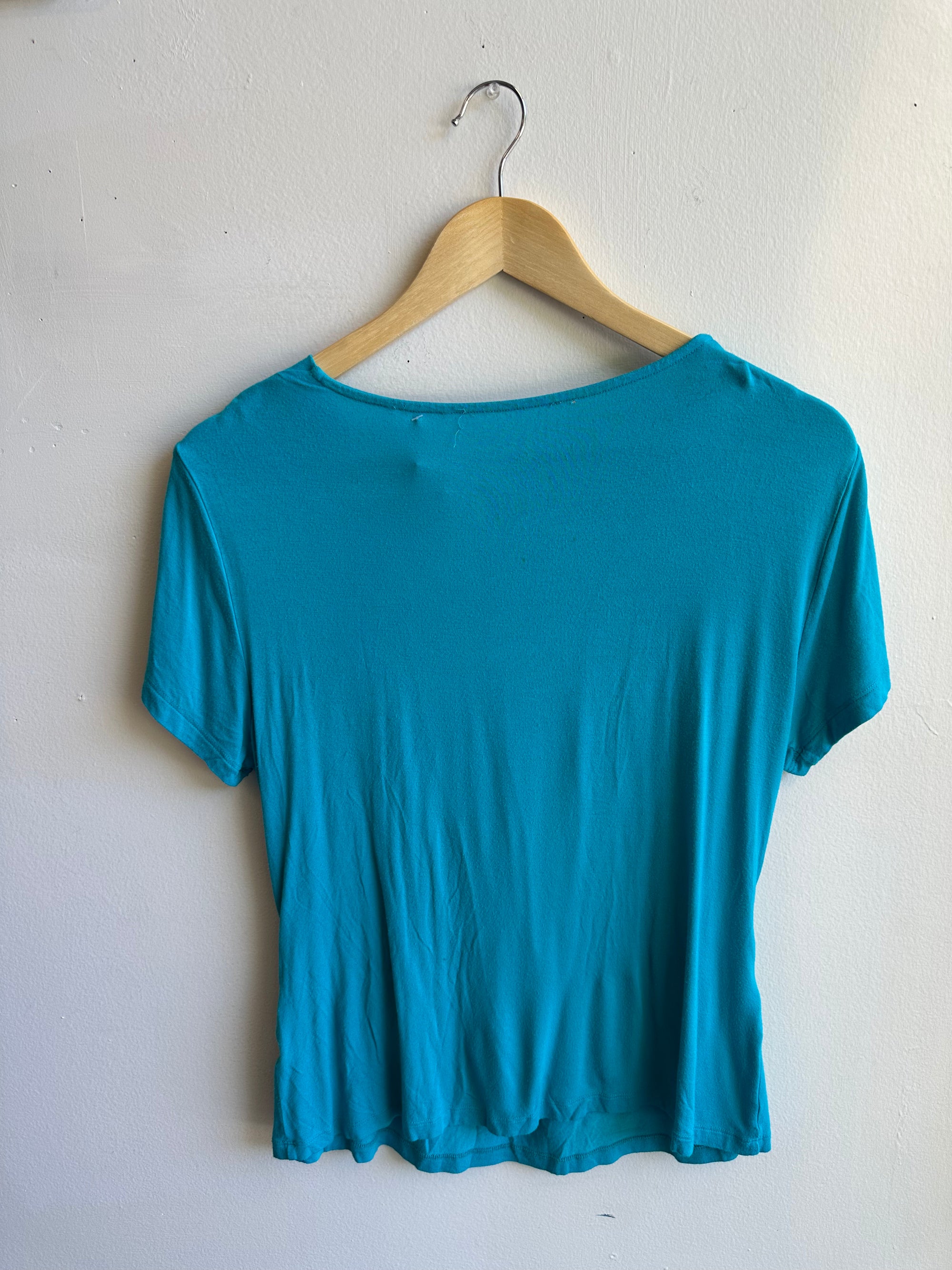 Vintage Y2K Criss-Cross Blue Top | Size Medium