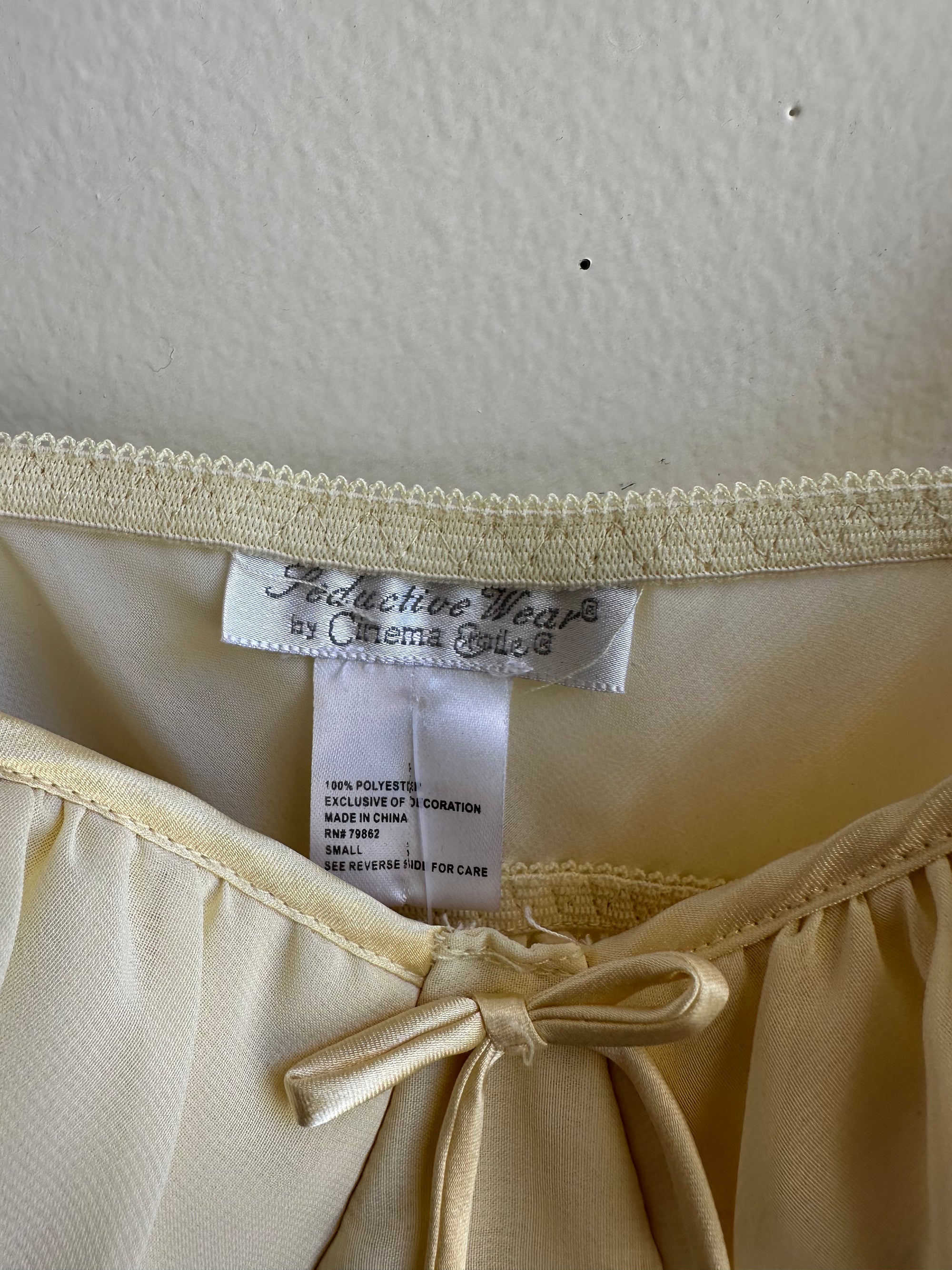 Vintage Butter Yellow Floral Ruffle Sleeve Tank Top | Size Small