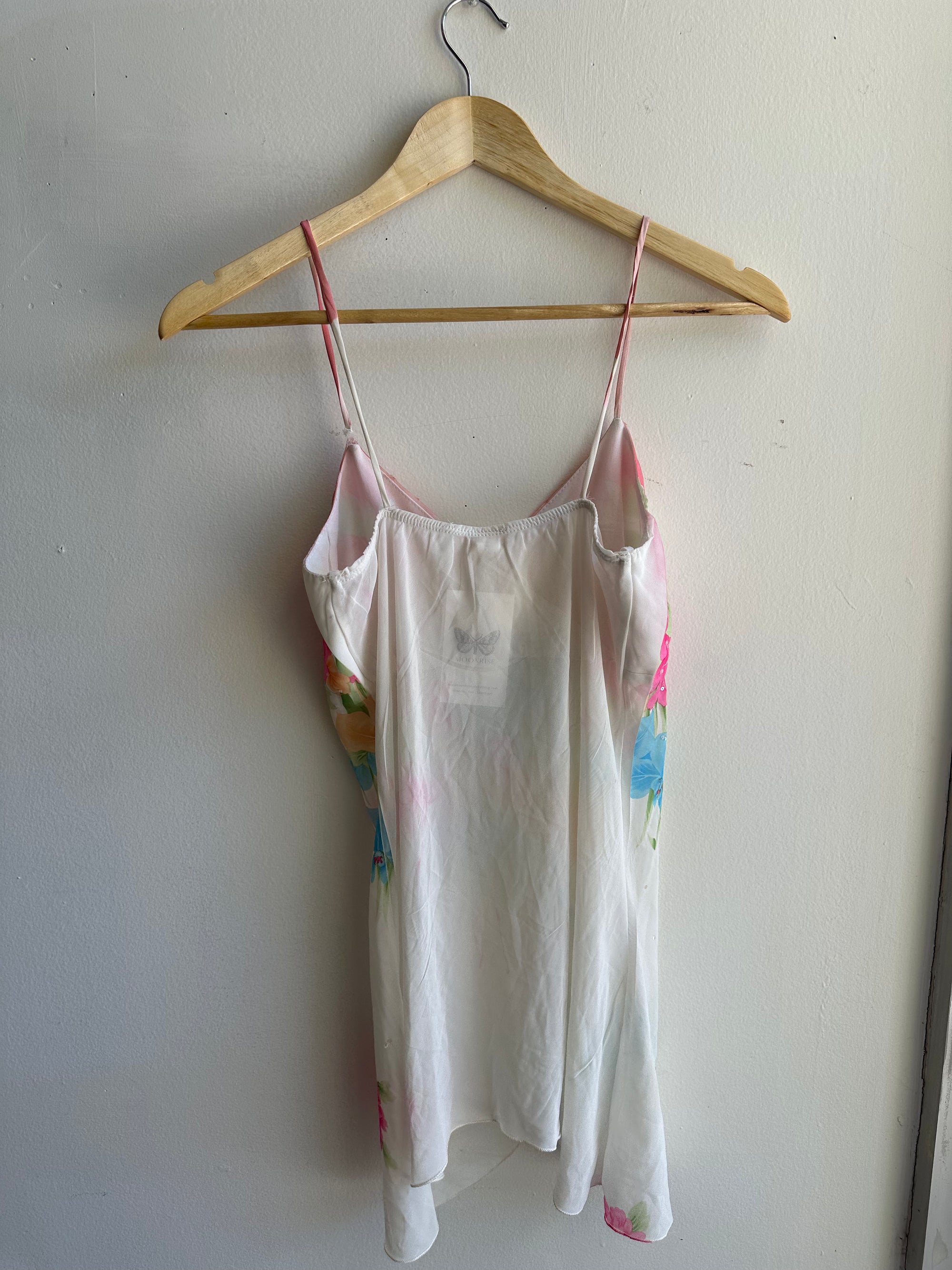 Vintage Y2K Sequin Sheer Floral Tank Top | Size Medium