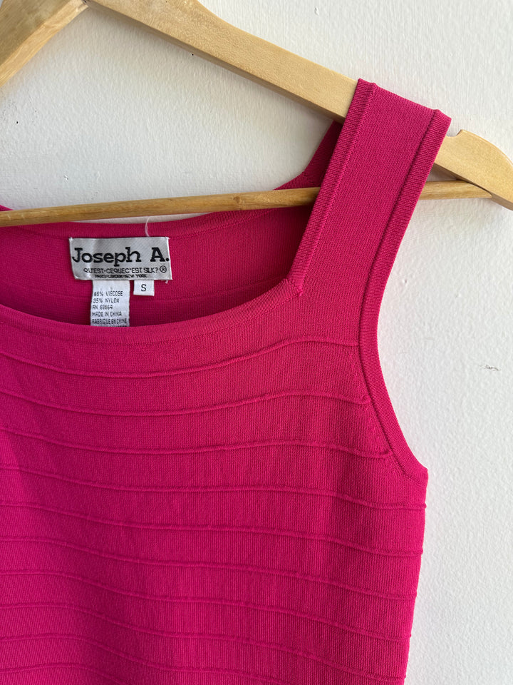 Vintage Joseph A Knit Ribbed Tank Top | Berry | Size Small