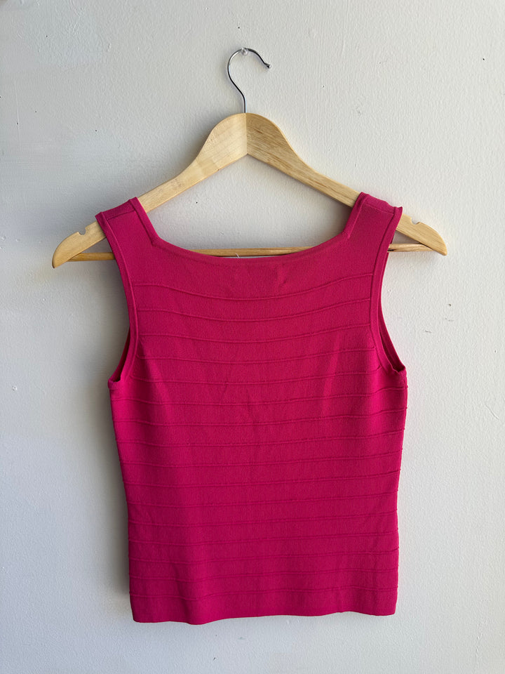 Vintage Joseph A Knit Ribbed Tank Top | Berry | Size Small