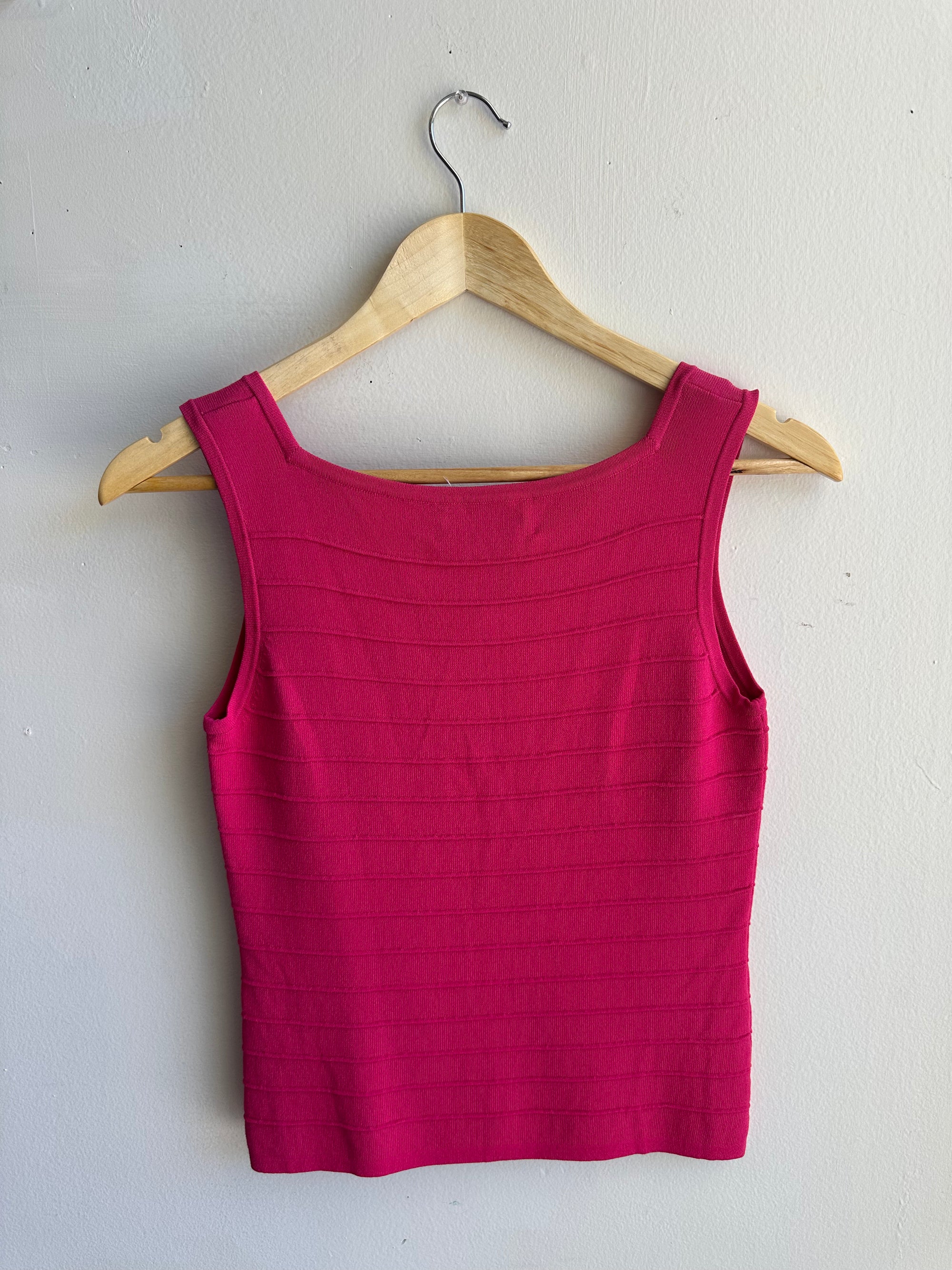Vintage Joseph A Knit Ribbed Tank Top | Berry | Size Small