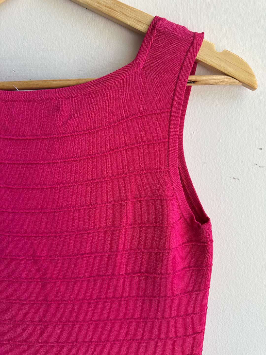 Vintage Joseph A Knit Ribbed Tank Top | Berry | Size Small