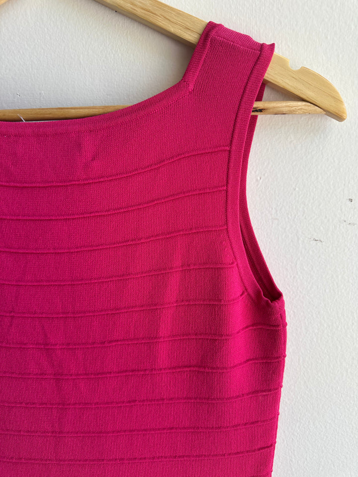 Vintage Joseph A Knit Ribbed Tank Top | Berry | Size Small