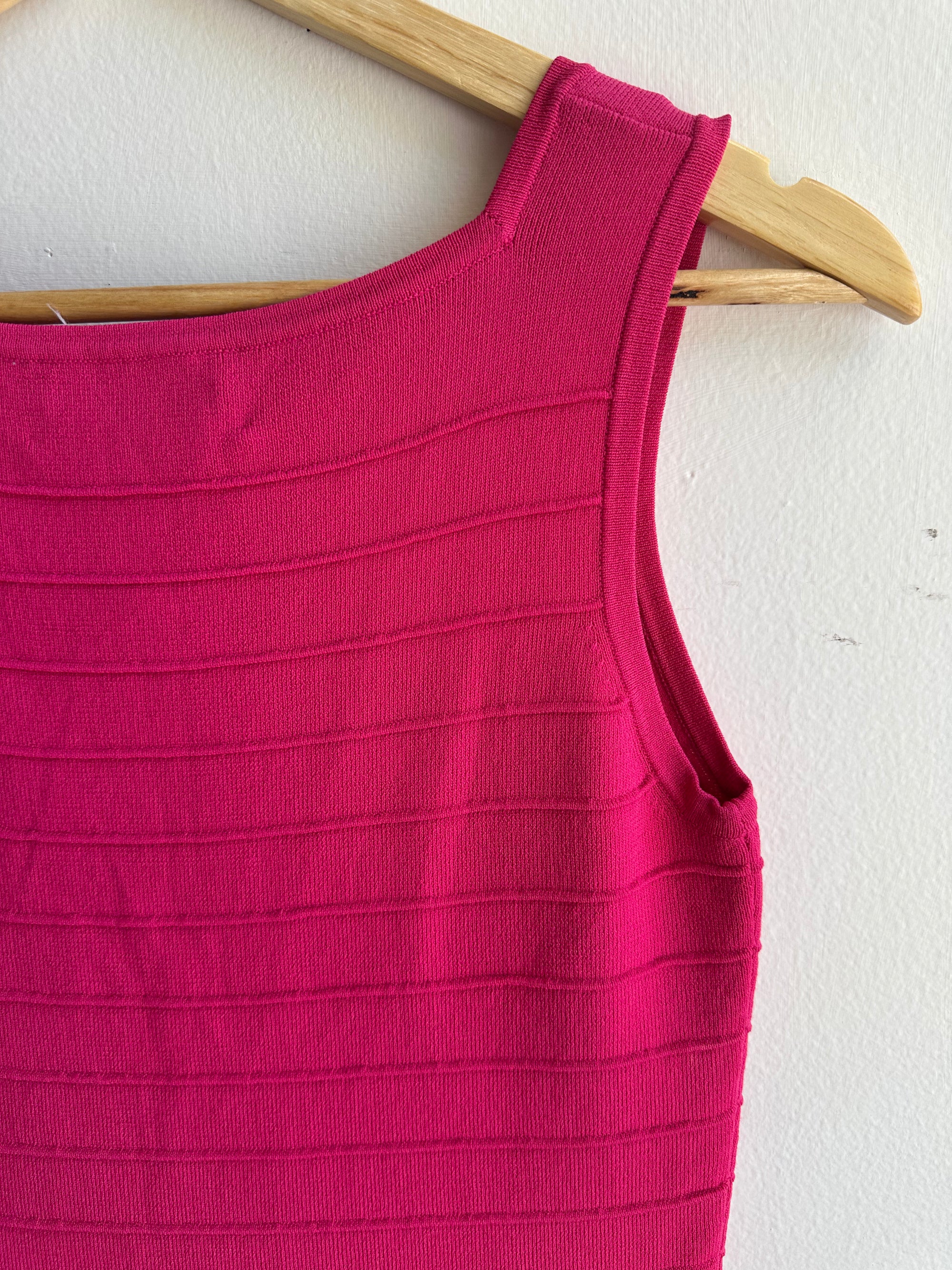 Vintage Joseph A Knit Ribbed Tank Top | Berry | Size Small