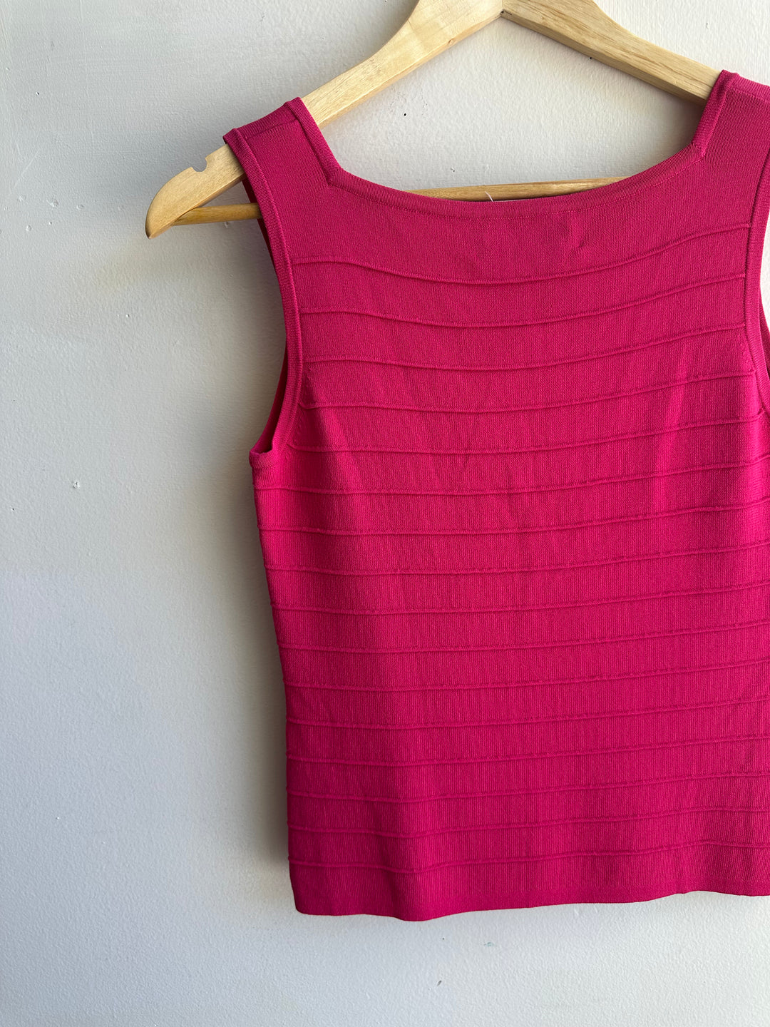 Vintage Joseph A Knit Ribbed Tank Top | Berry | Size Small