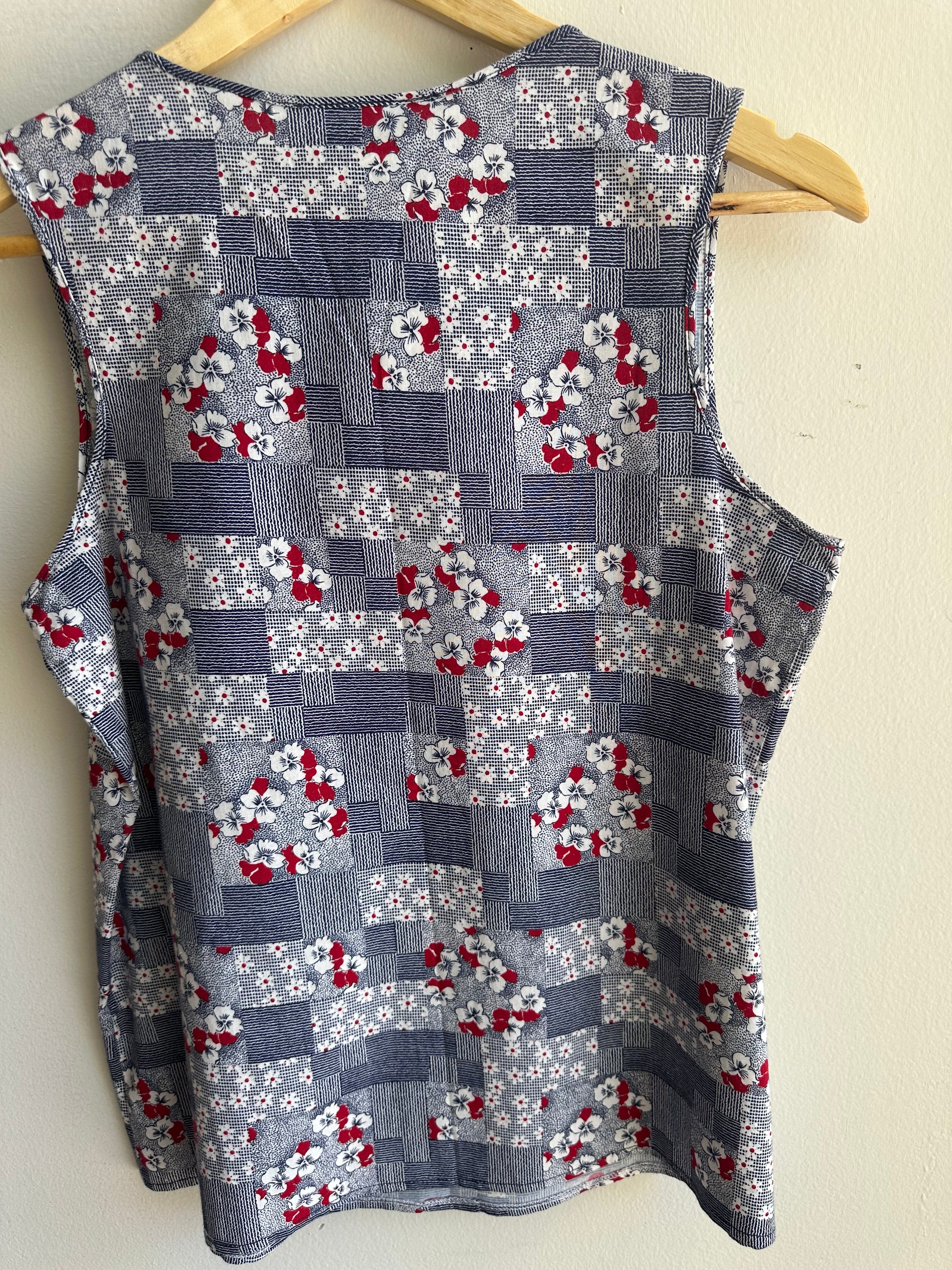 Vintage Floral Patchwork Pattern Tank Top | Size 6 | Made in Canada