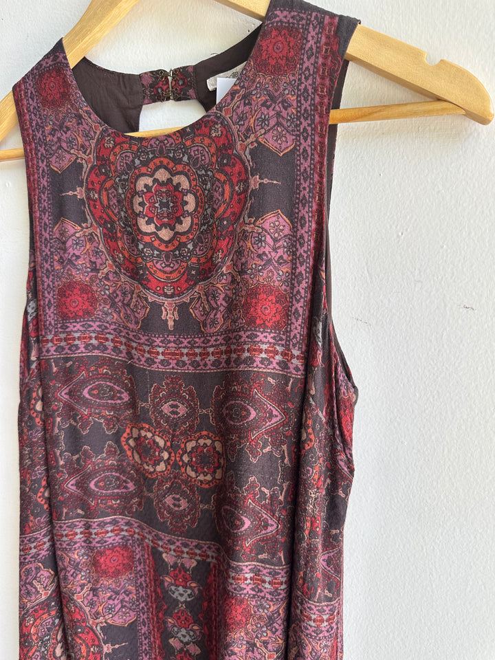 Ecoté Key Hole Back Boho Mini Dress | Size Small