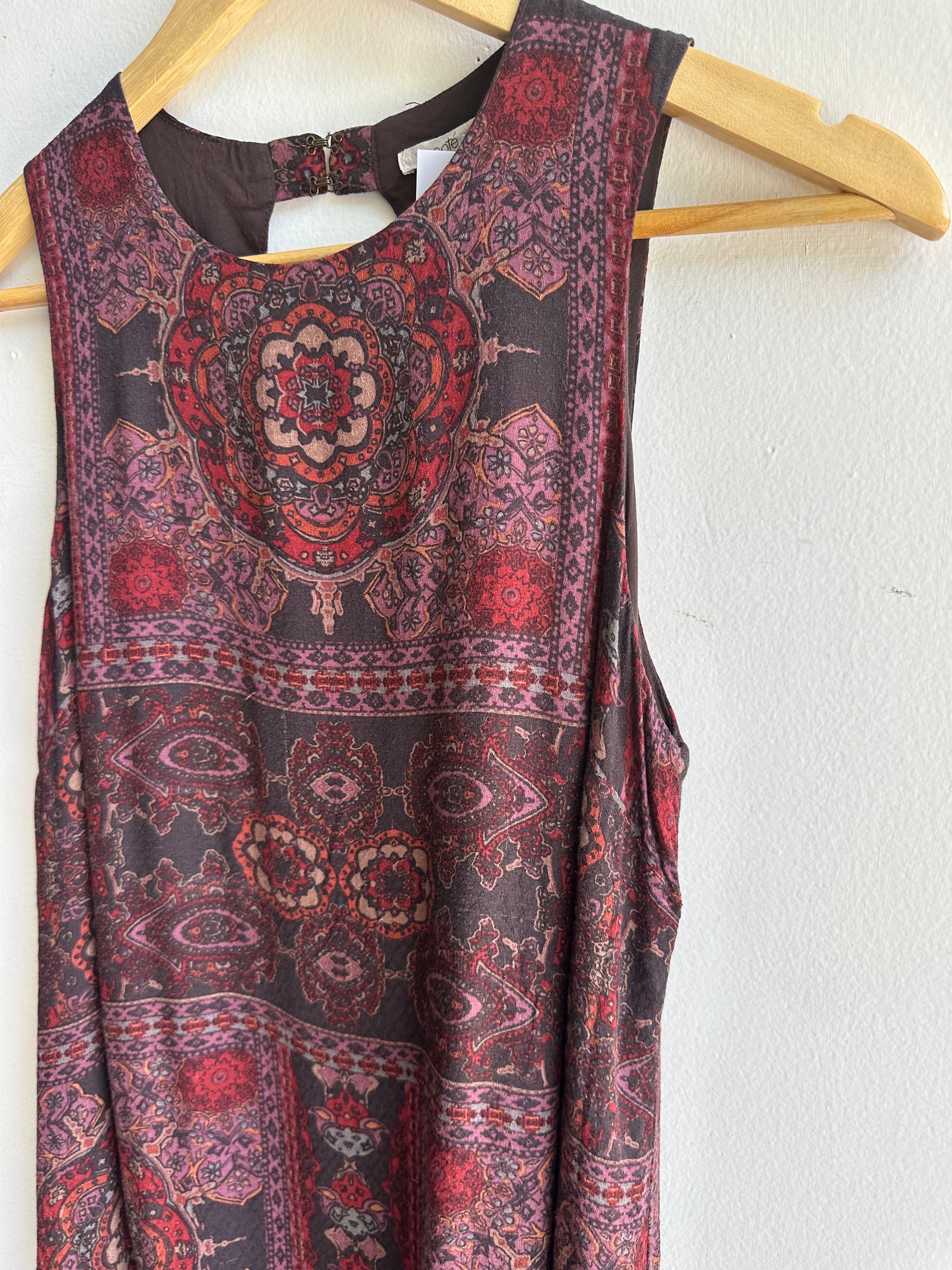 Ecoté Key Hole Back Boho Mini Dress | Size Small