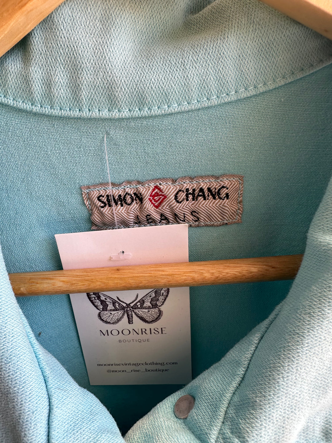 Vintage Simon Chang Jeans Light Blue Denim Vest | Size Large