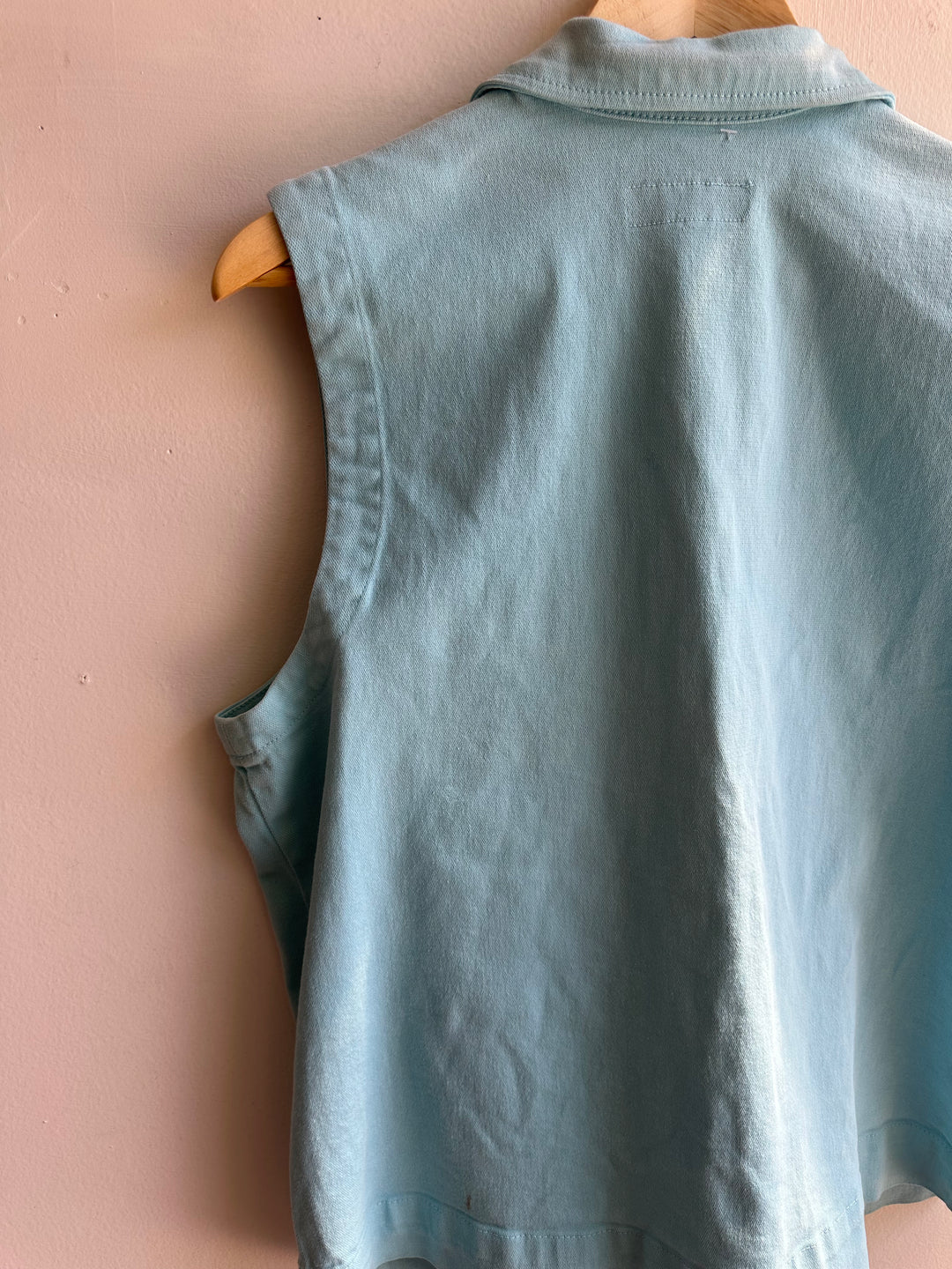 Vintage Simon Chang Jeans Light Blue Denim Vest | Size Large