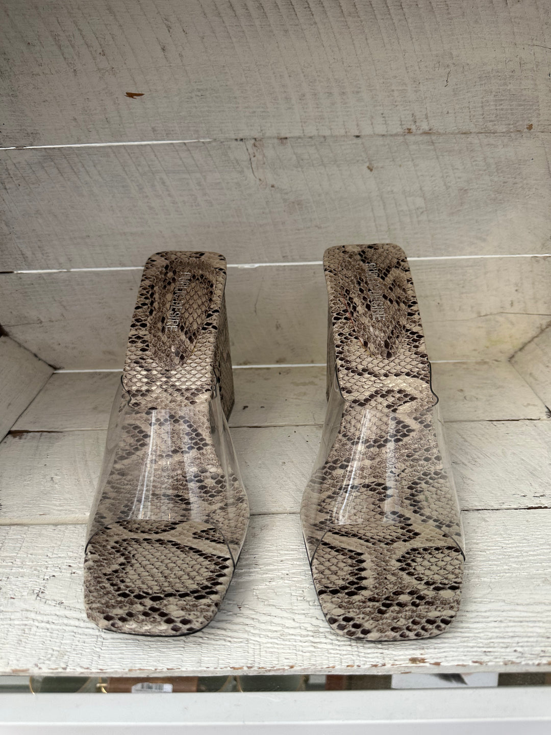 Vintage 90s Snakeskin Block Heels | Size Women’s 9