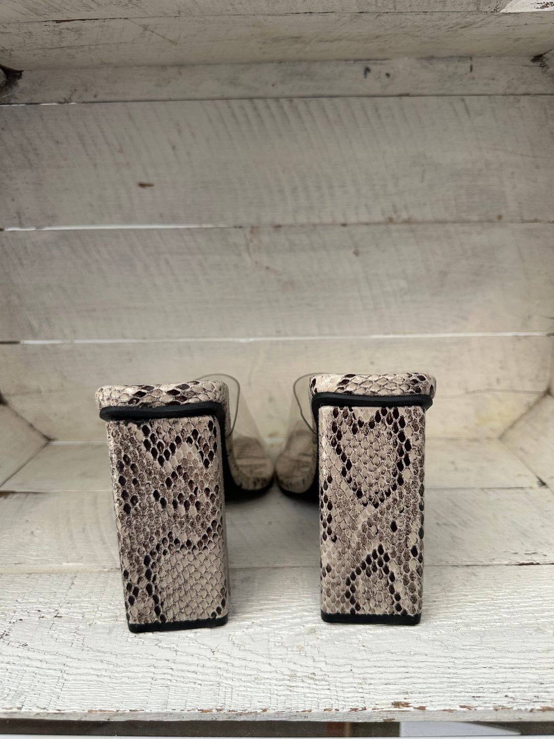 Vintage 90s Snakeskin Block Heels | Size Women’s 9