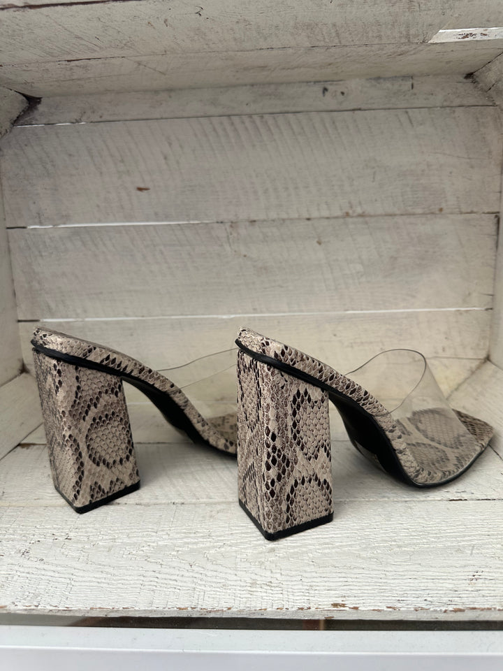 Vintage 90s Snakeskin Block Heels | Size Women’s 9