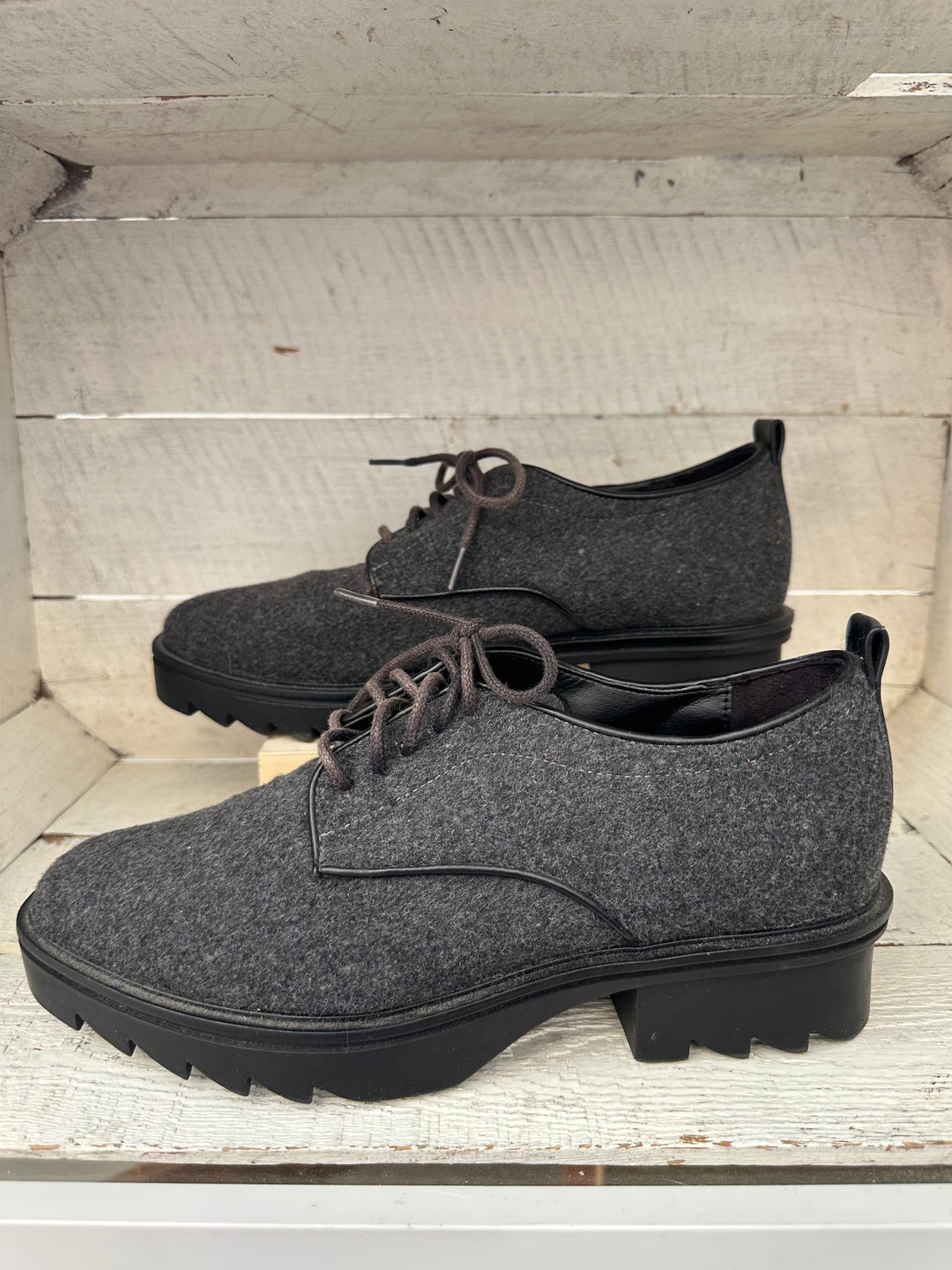 Zara Grey Oxford Platform Loafers | Size Women’s 7.5