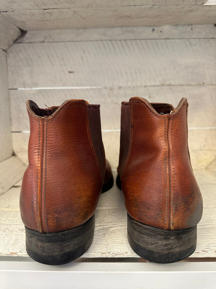 Vintage Cognac Leather Slip On Boots | Men’s Size 9.5