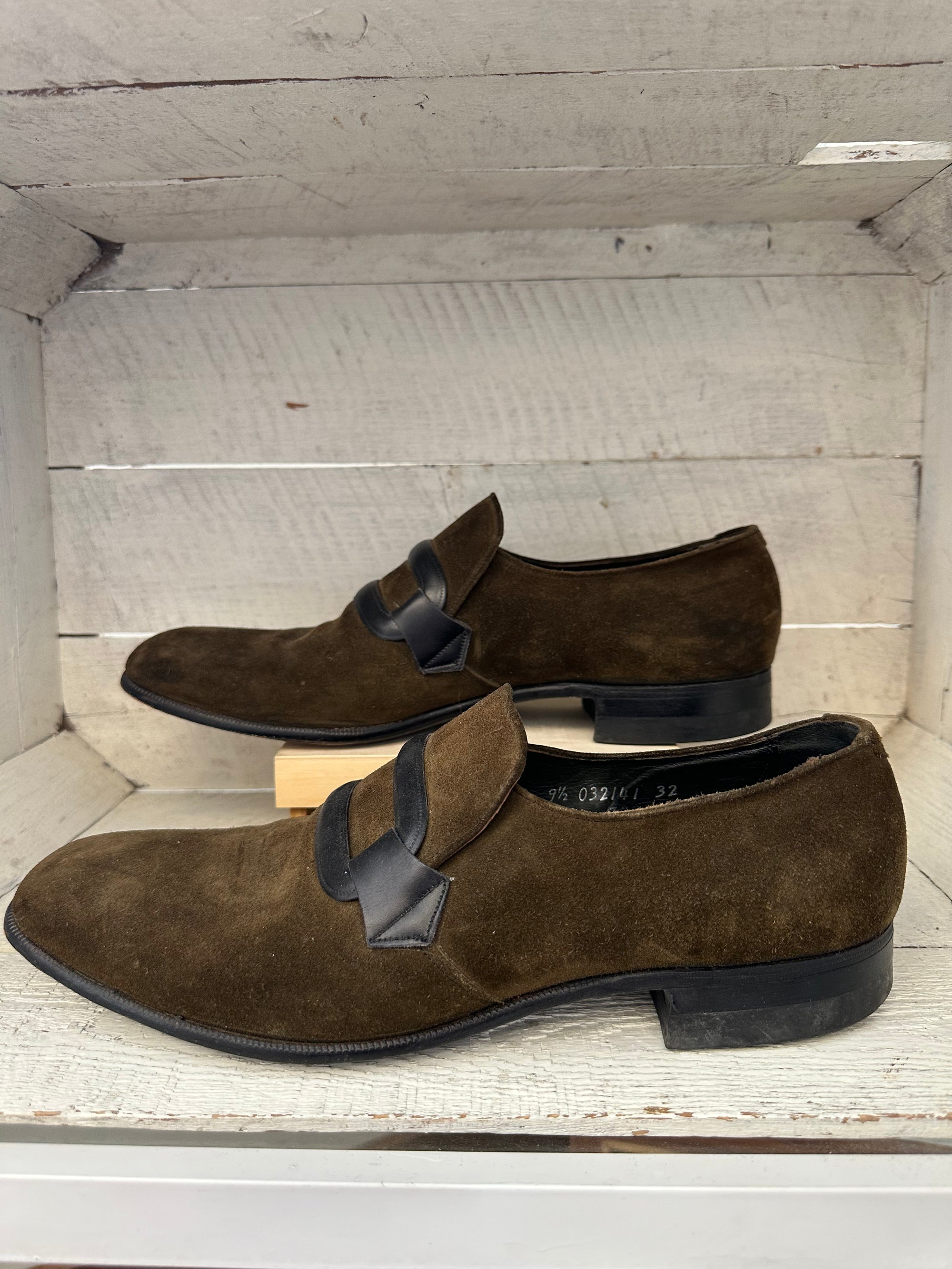 Vintage Olive Green Suede Florsheim Loafers | Size Men’s 9.5
