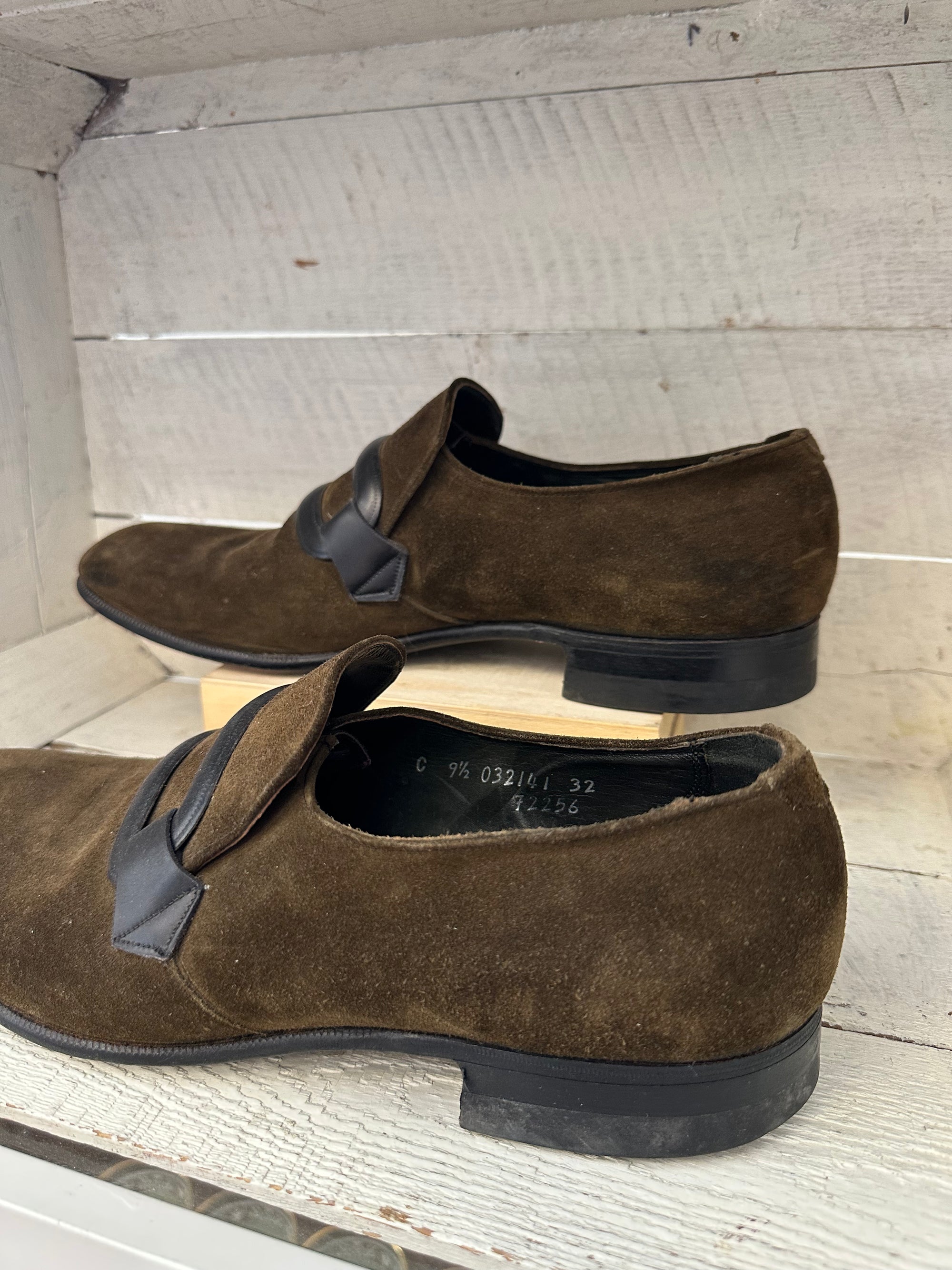 Vintage Olive Green Suede Florsheim Loafers | Size Men’s 9.5