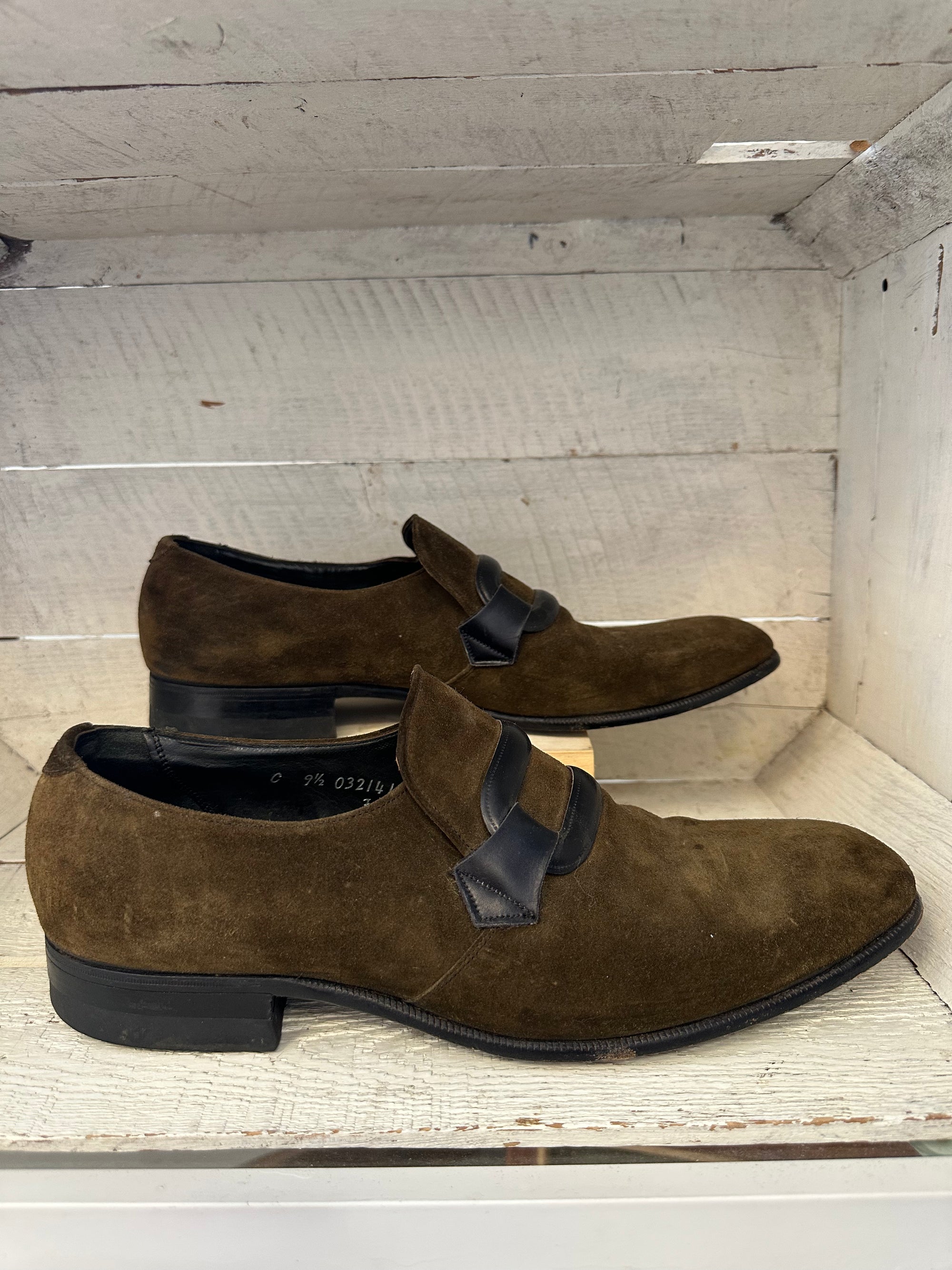 Vintage Olive Green Suede Florsheim Loafers | Size Men’s 9.5
