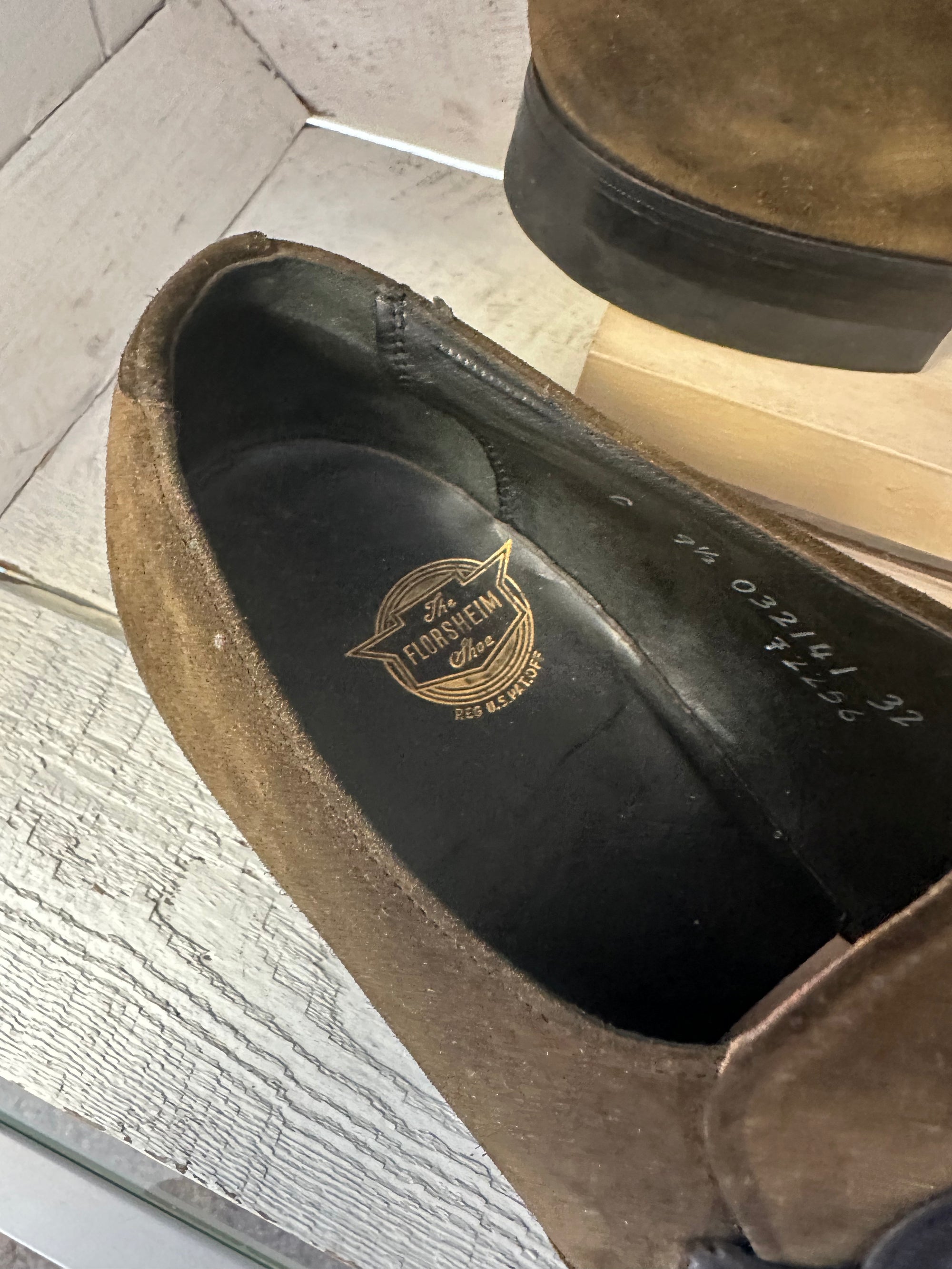 Vintage Olive Green Suede Florsheim Loafers | Size Men’s 9.5