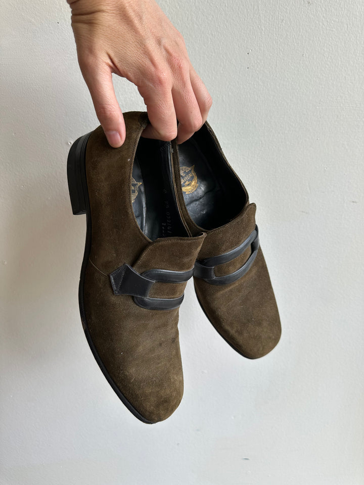 Vintage Olive Green Suede Florsheim Loafers | Size Men’s 9.5