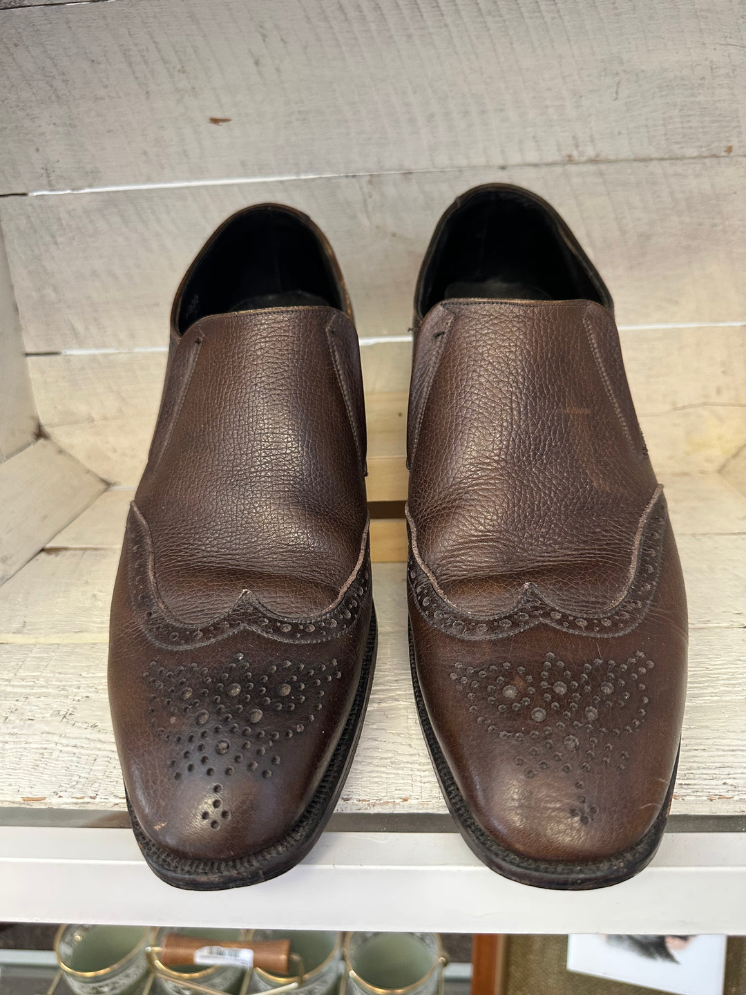 Vintage Dark Brown Leather Dress Loafer | Size Mens 9.5