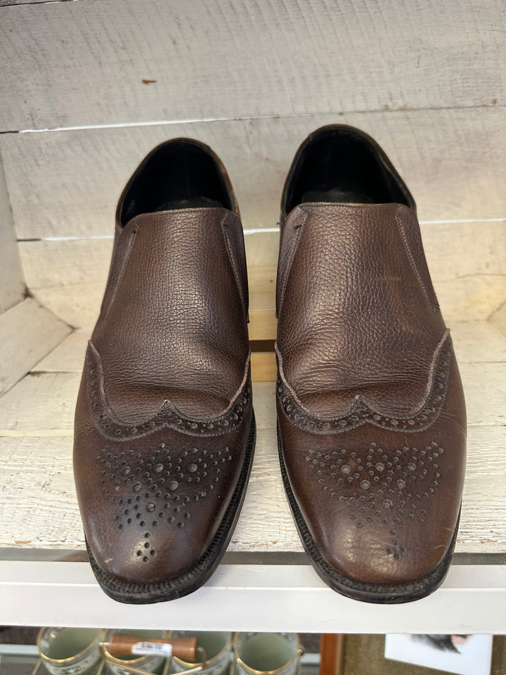 Vintage Dark Brown Leather Dress Loafer | Size Mens 9.5