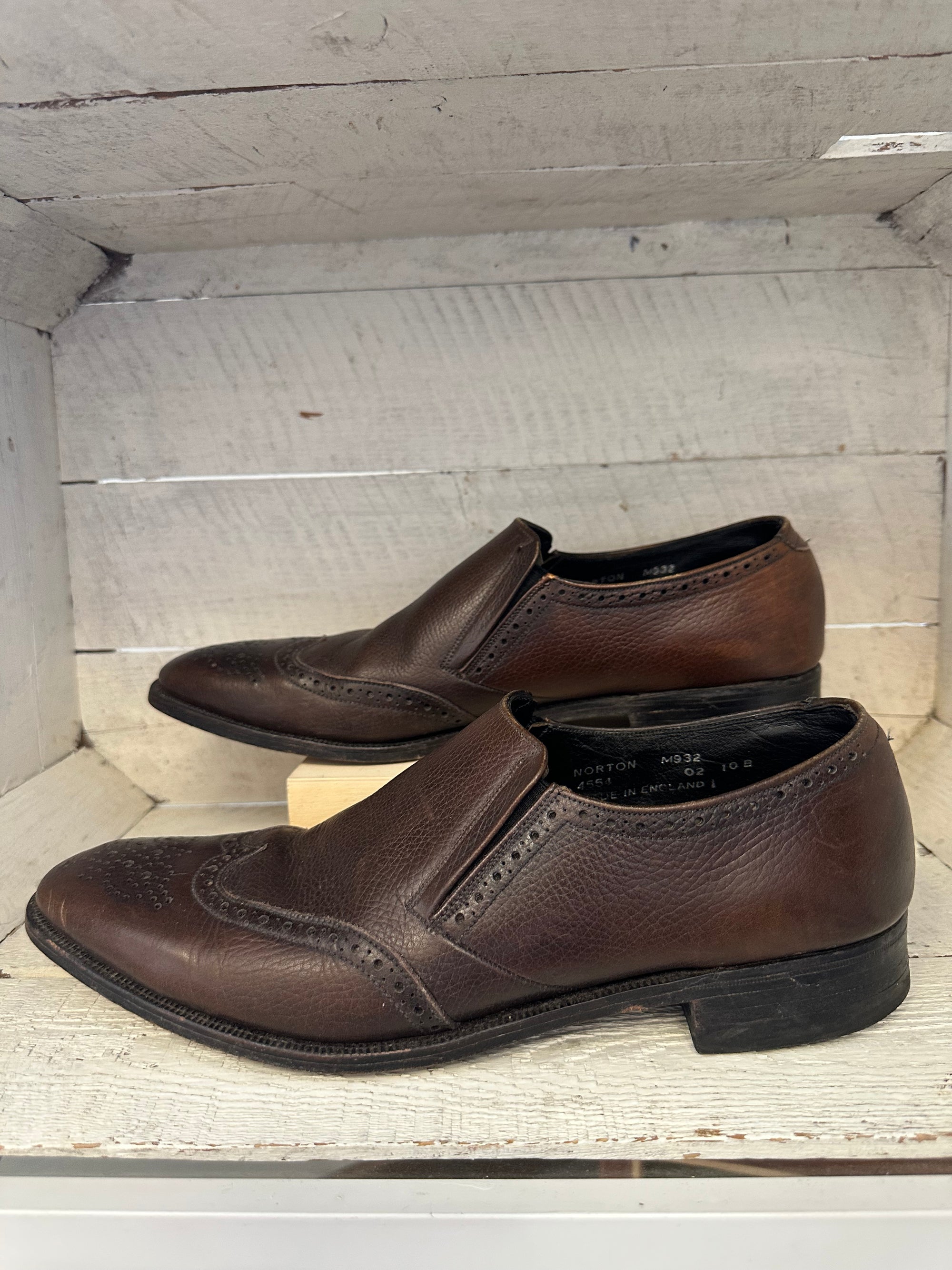 Vintage Dark Brown Leather Dress Loafer | Size Mens 9.5