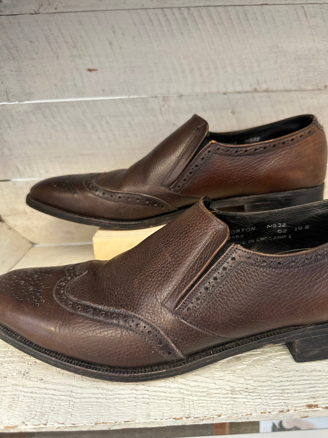 Vintage Dark Brown Leather Dress Loafer | Size Mens 9.5