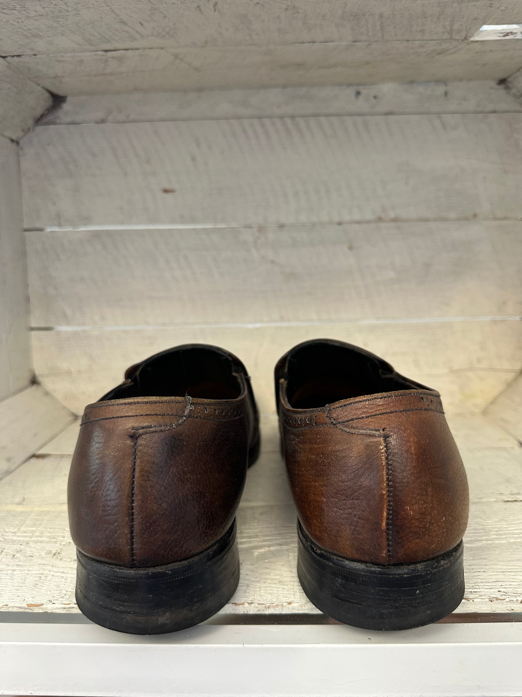 Vintage Dark Brown Leather Dress Loafer | Size Mens 9.5