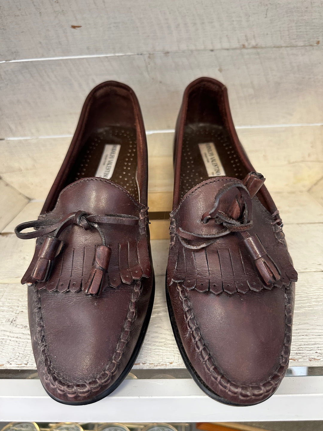 Vintage Rodolfo Valentino Dark Brown Tassle Loafers | Men’s Size 9