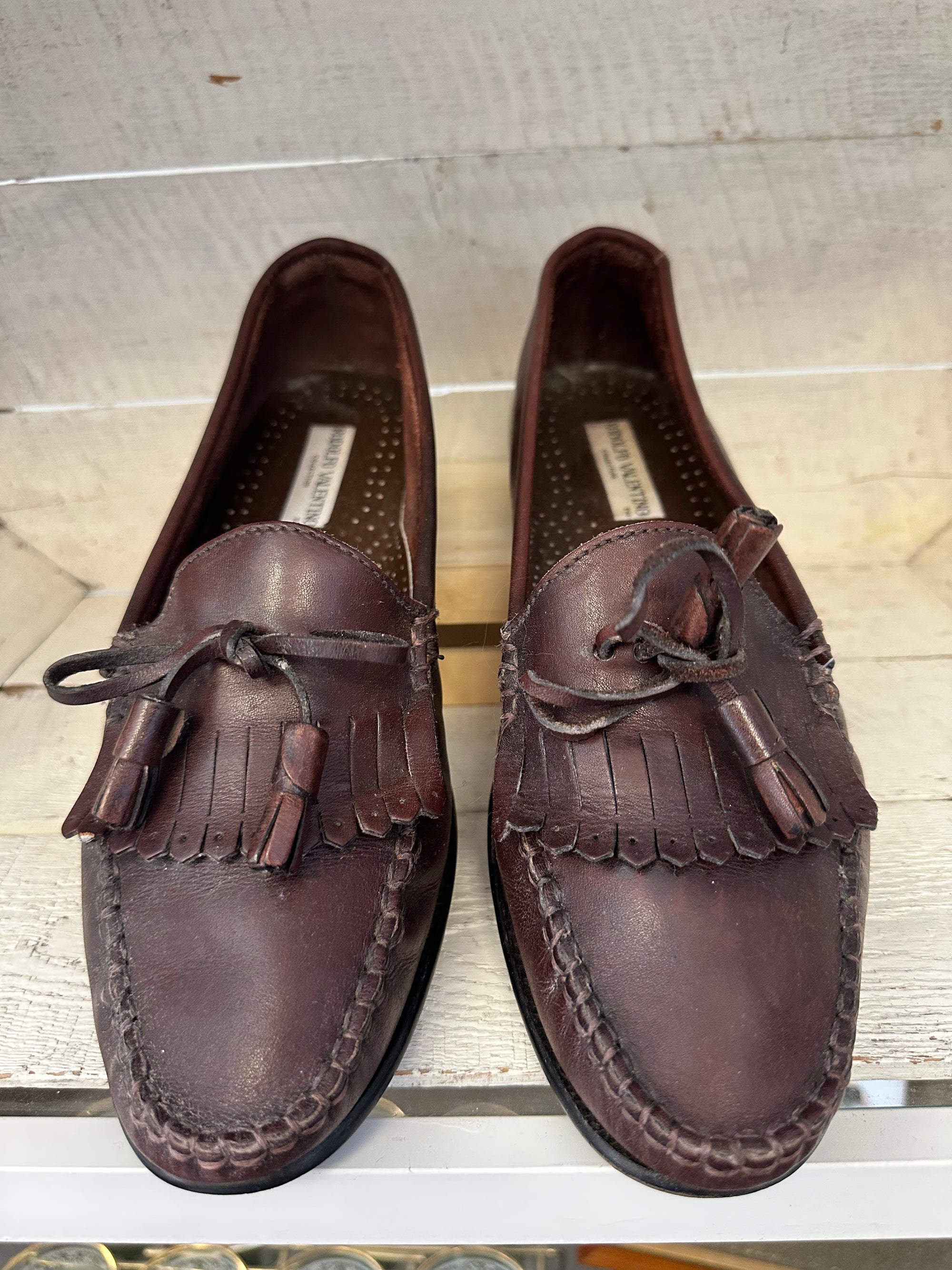 Vintage Rodolfo Valentino Dark Brown Tassle Loafers | Men’s Size 9