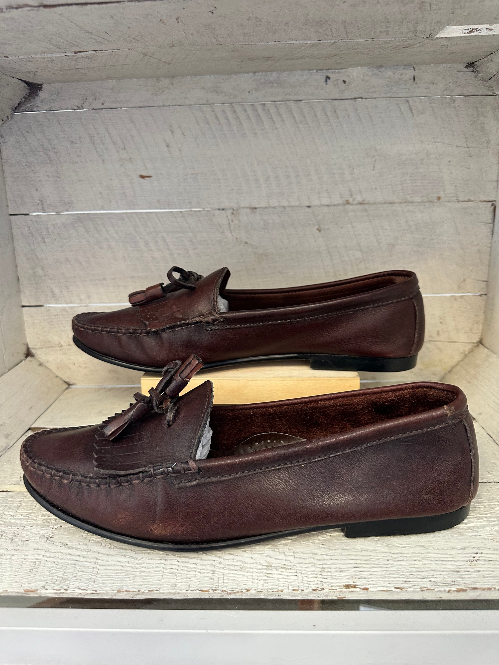 Vintage Rodolfo Valentino Dark Brown Tassle Loafers | Men’s Size 9