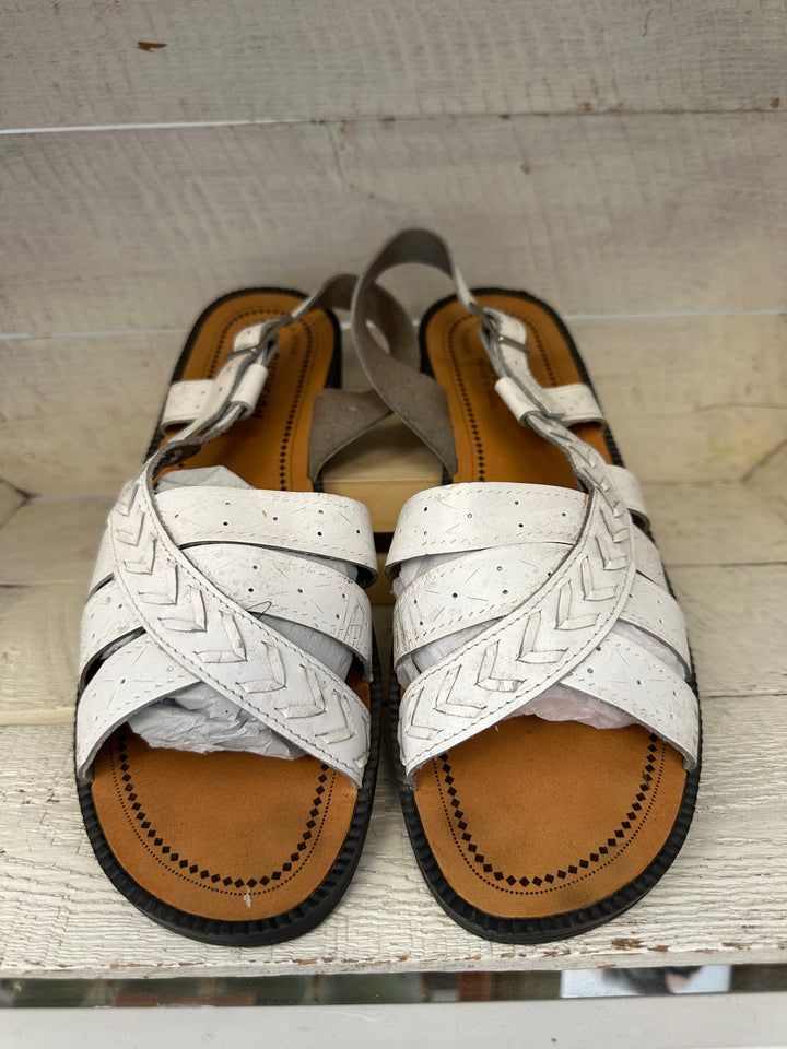 Vintage White Leather Strappy Sandals | Size Women’s 9