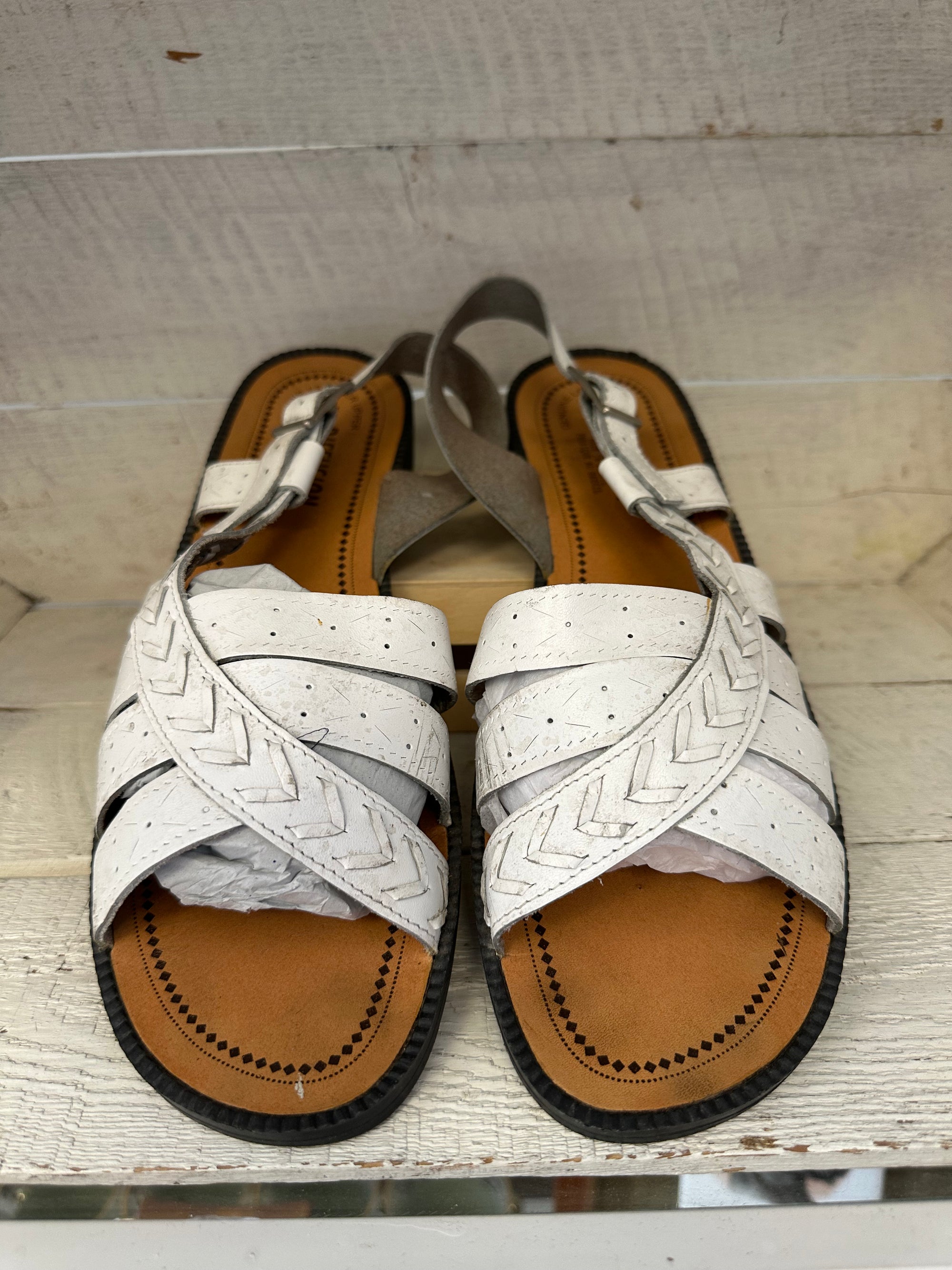 Vintage White Leather Strappy Sandals | Size Women’s 9